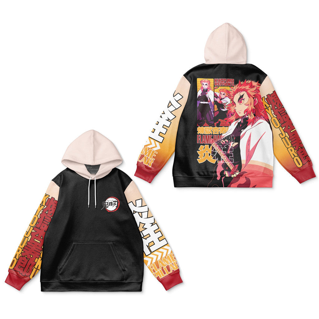 Demon Slayer Merch Kyojuro Rengoku V2 Demon Slayer Streetwear Hoodie Best Gifts For Boyfriend