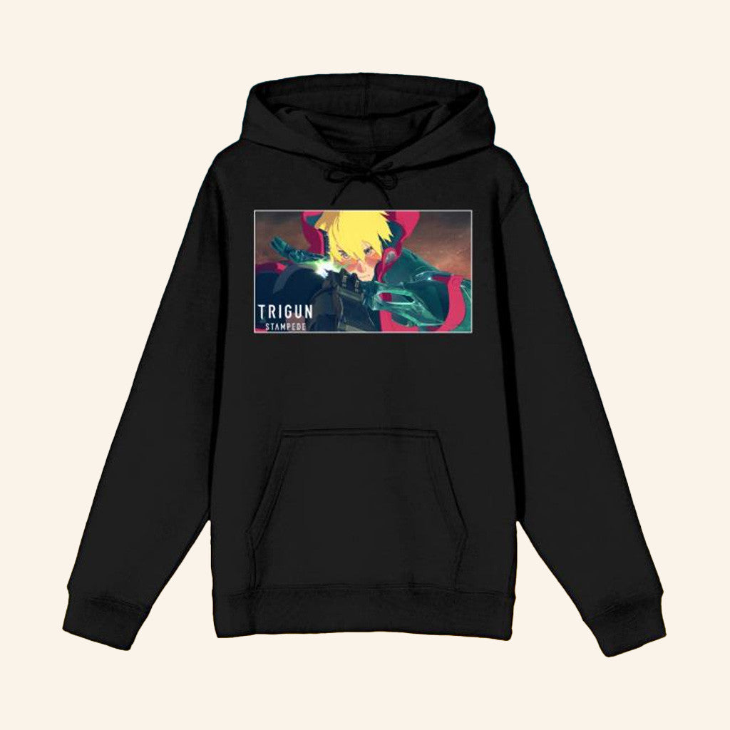 Bioworld Merch Trigun Stampede Vash And Logo Hoodie Best Gifts For Him