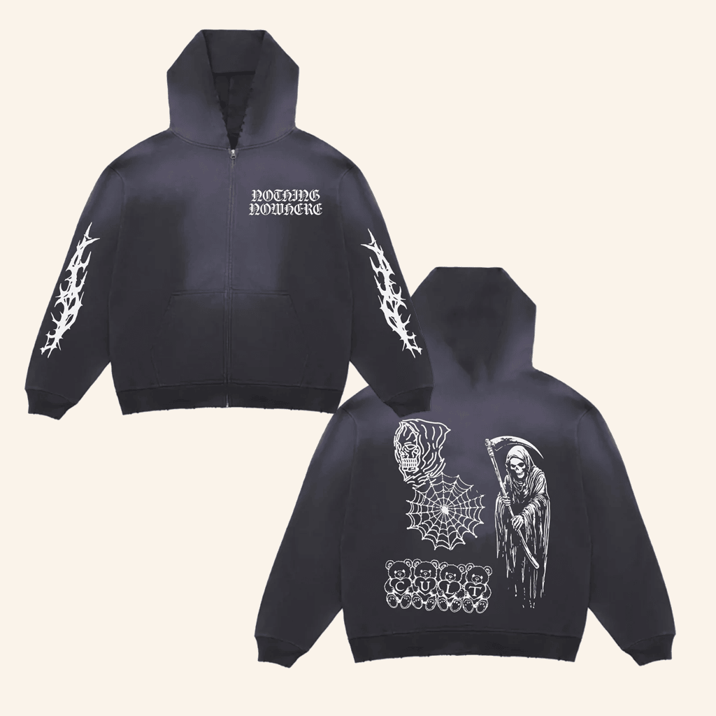 Nothing Nowhere Merch Nn Potassium Dye Zip Hoodie Good Gifts For Boyfriend