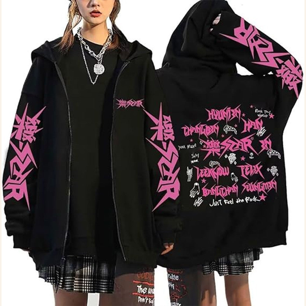 Stray Kids Merch STAR Zip Hoodie Gifts For Music Fans