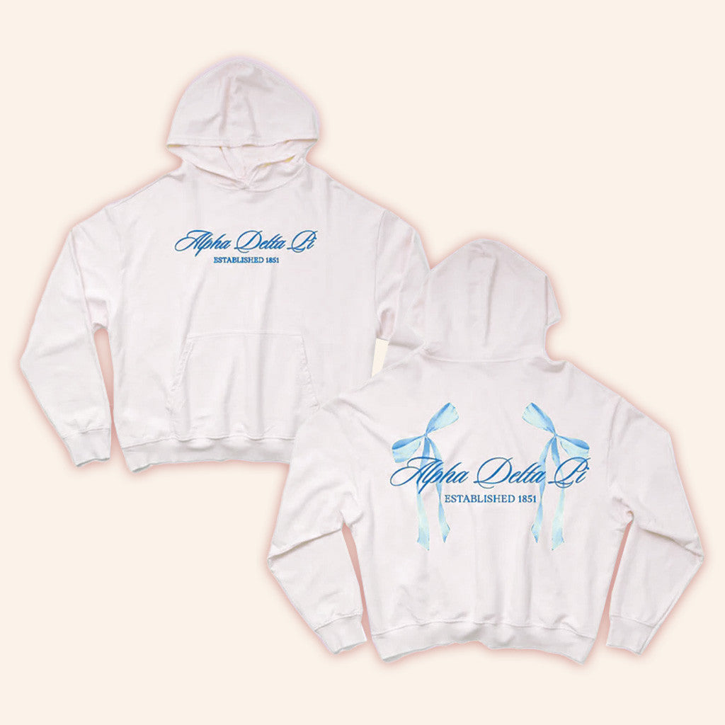ADPI Merch Alpha Delta Pi Bow Matching Hoodie Gift Ideas For Sister