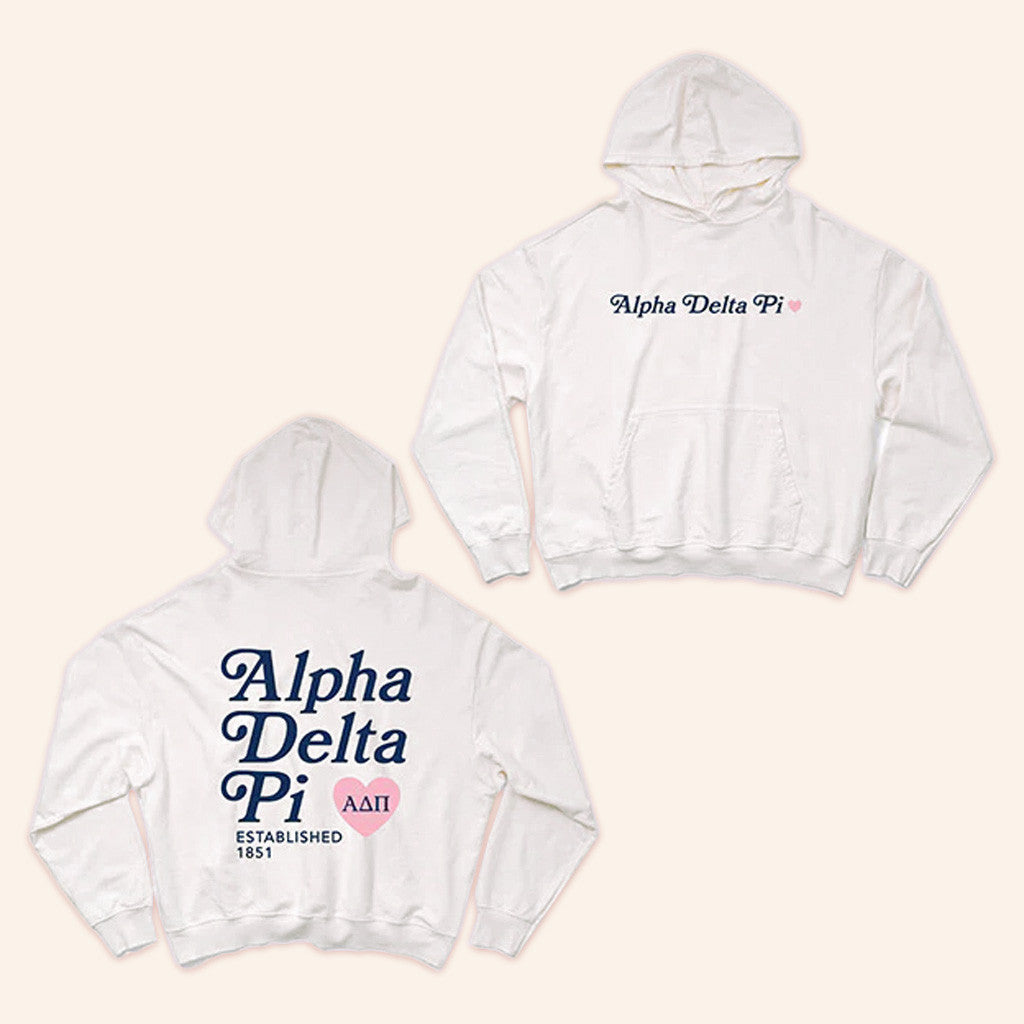 ADPI Merch Alpha Delta Pi Vanilla Ice Heart Matching Hoodie Gifts For Girlfriend