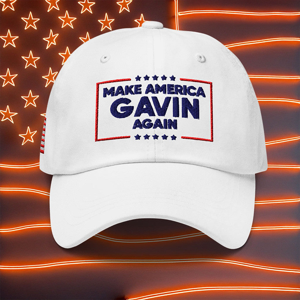 Make America Gavin Again Hat Gavin Newsom Patriot Merch Embroidered Hat Gifts For Dad