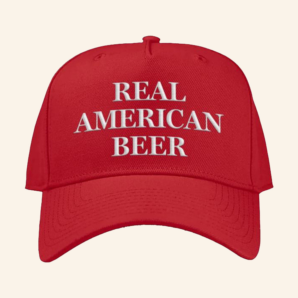 Real American Beer Merch America’s Red Hat Embroidered Gifts For Father