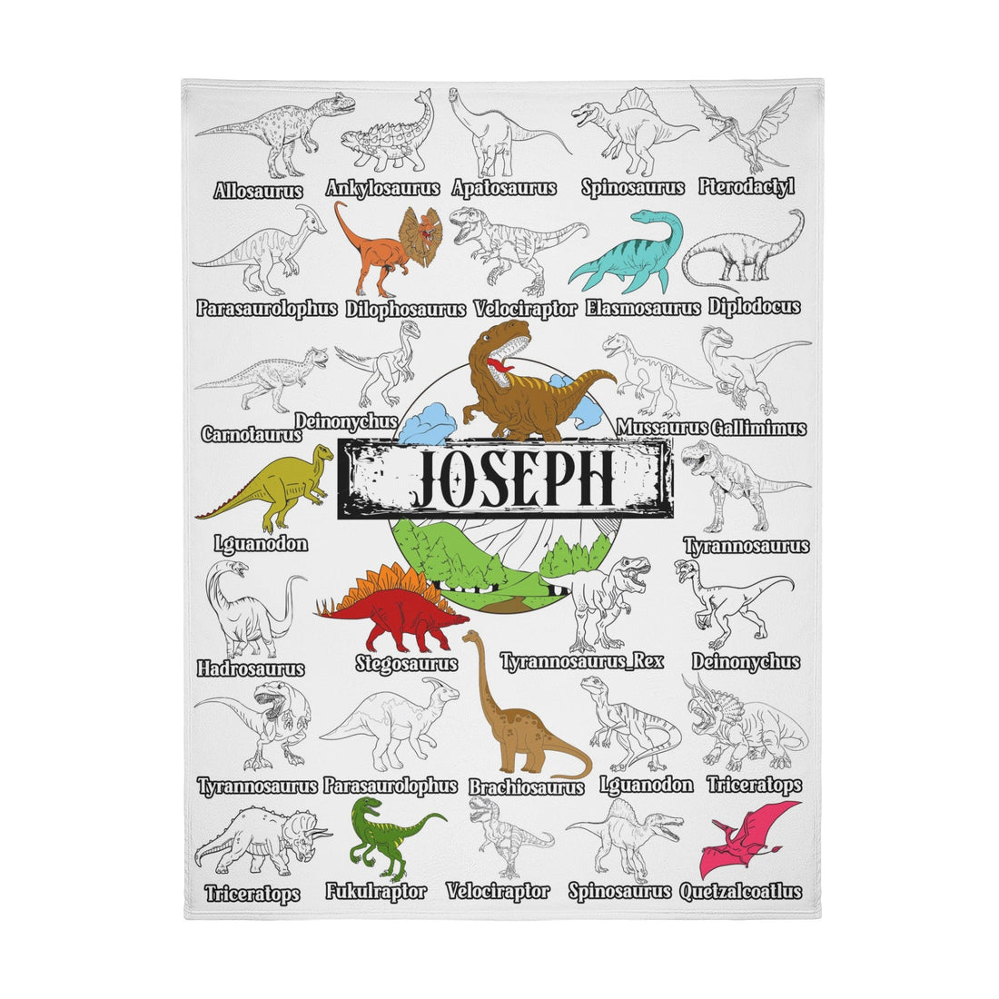 Personalized Custom Dinosaur Coloring Blanket??- Gift For Kids