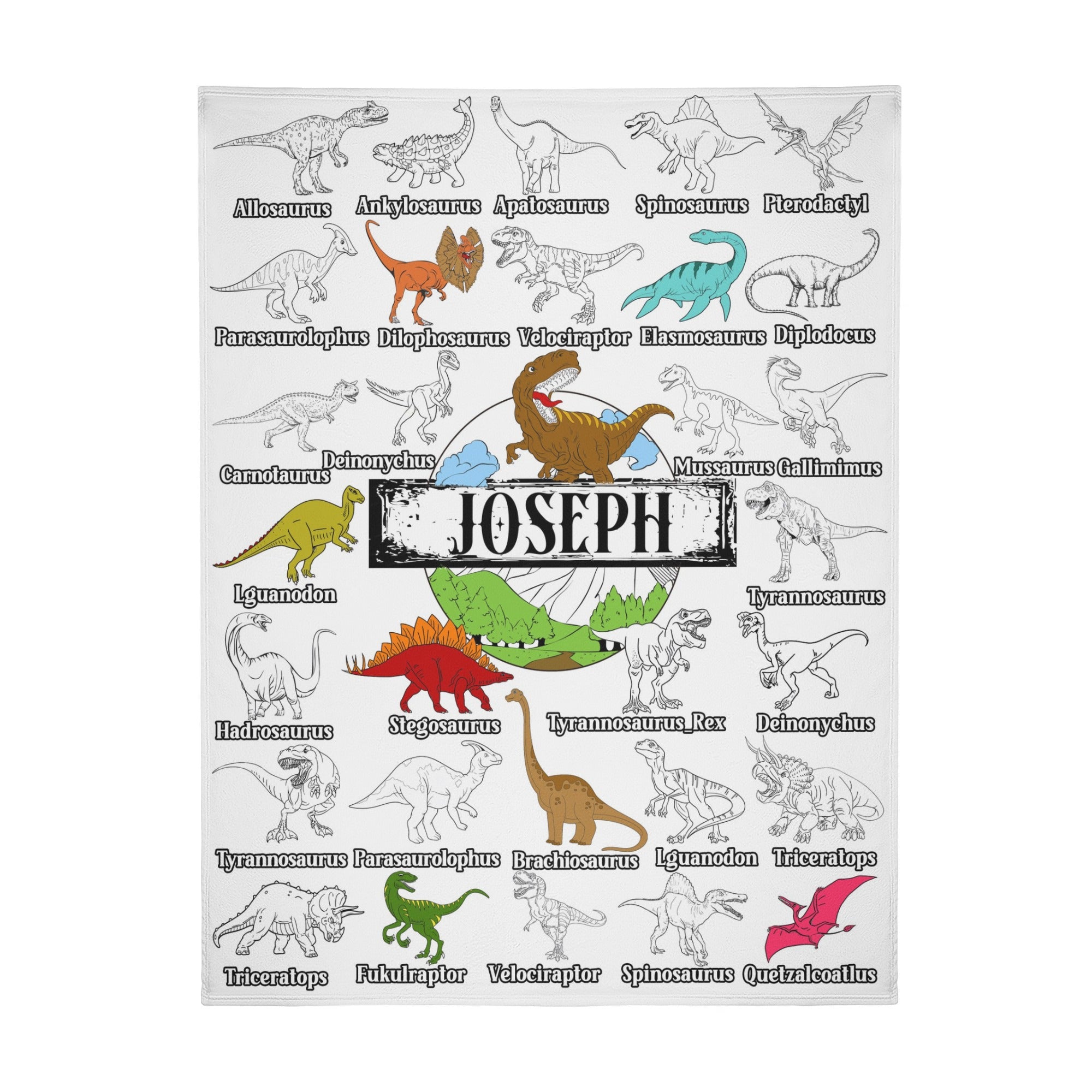 Personalized Custom Dinosaur Coloring Blanket??- Gift For Kids