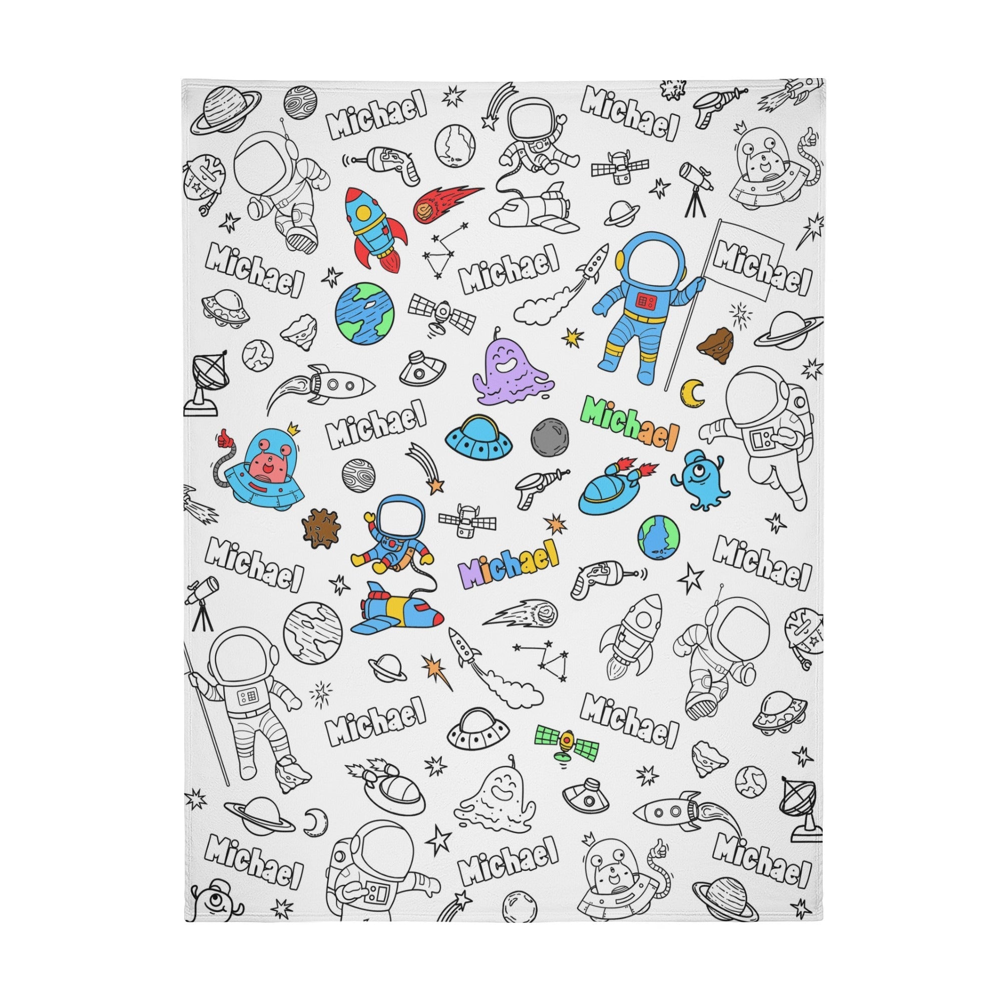 Personalized Space Star Doodle Blanket??- Gift for Kids