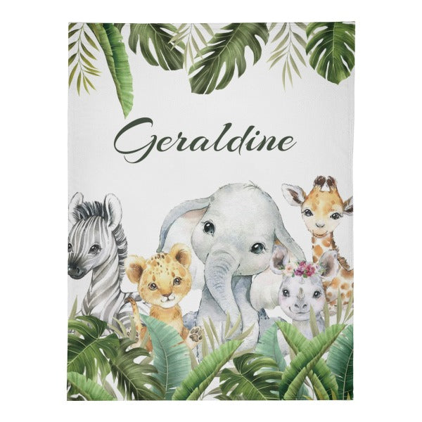 Personalized Jungle Animal Blanket – Gift for Baby_8809