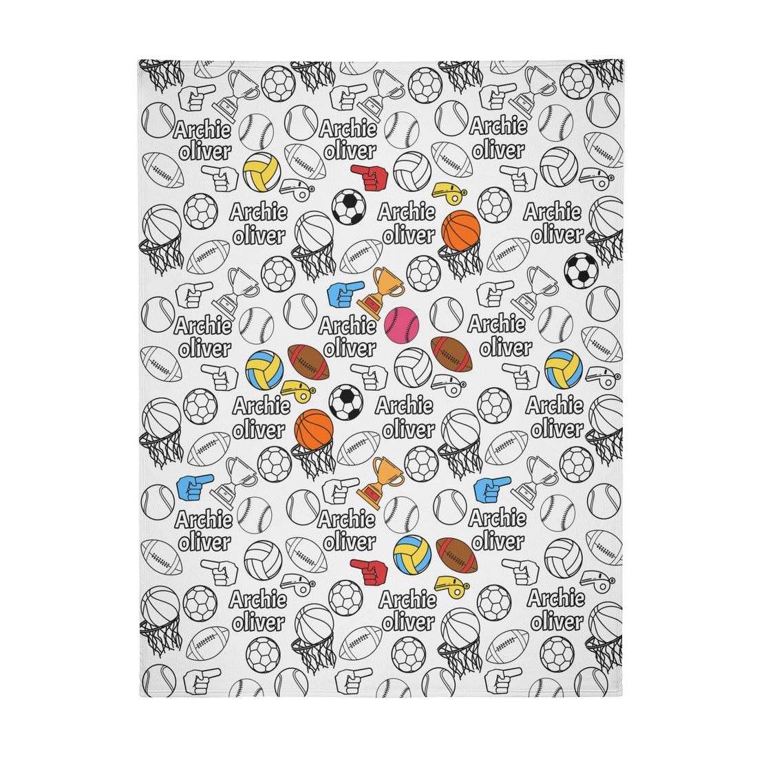 Personalized Cartoon Sports Coloring Blanket??- Gift For Kids