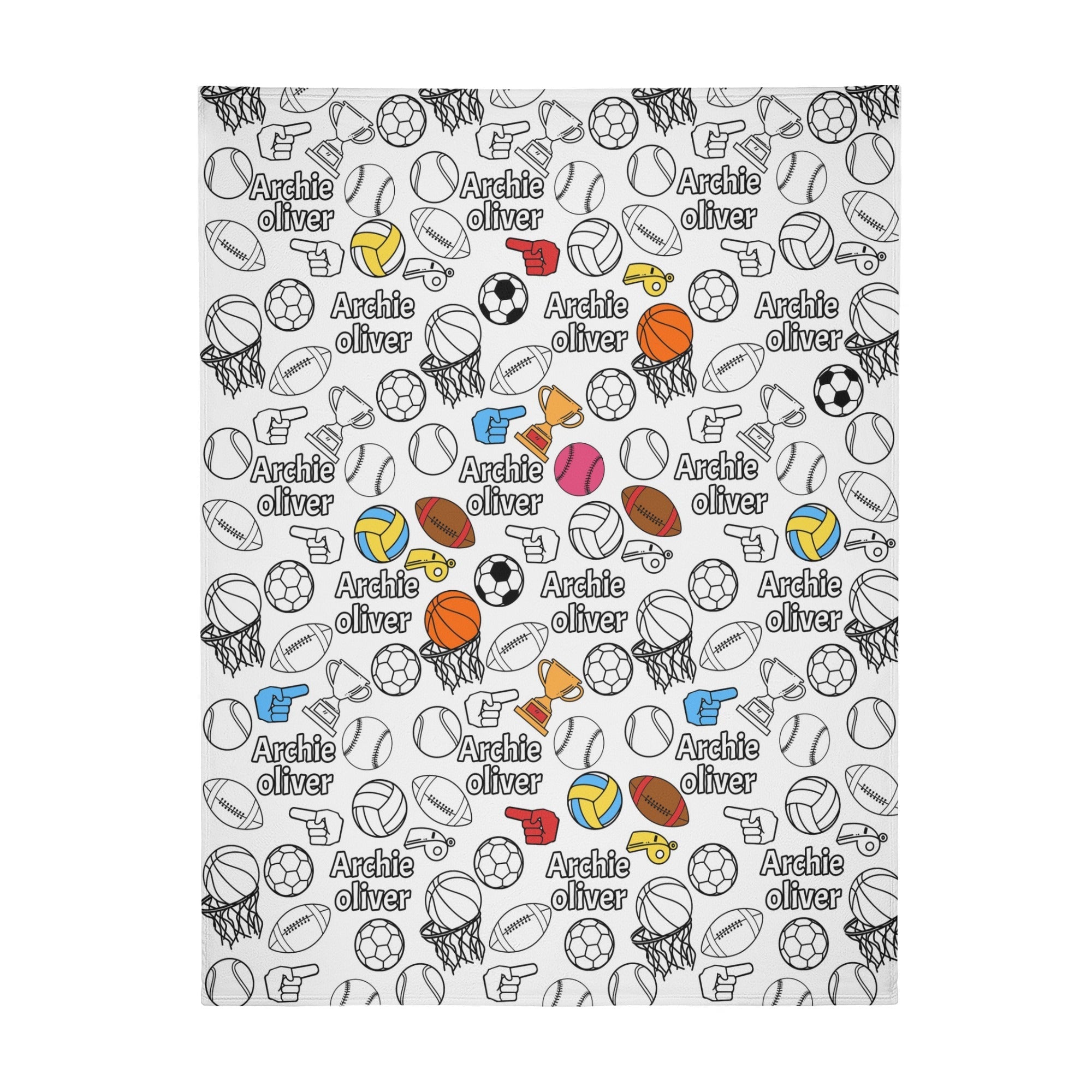 Personalized Cartoon Sports Coloring Blanket??- Gift For Kids