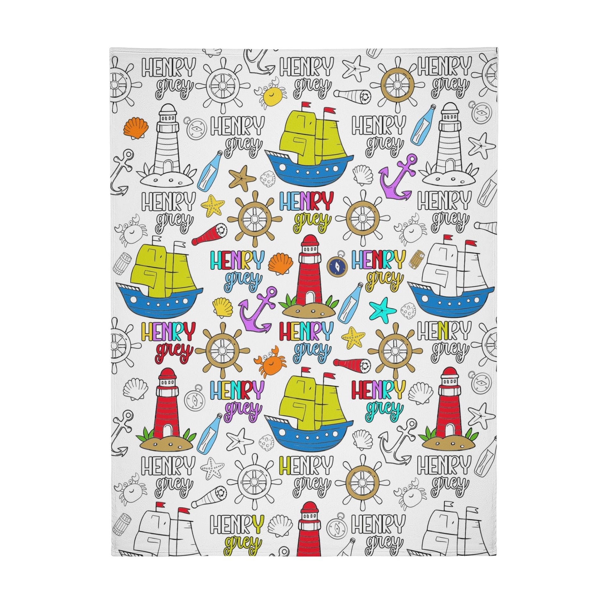 Personalized Nautical Coloring Blankets??- Gift for Kids