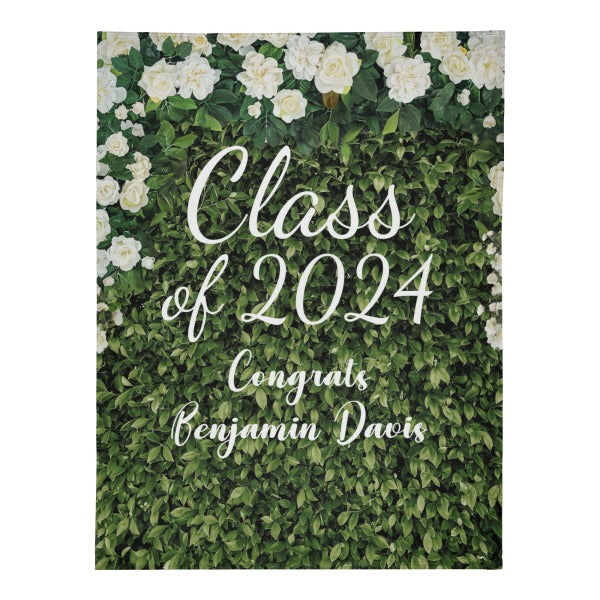 Personalized Name Graduation Floral Blankets - Graduation Gifts