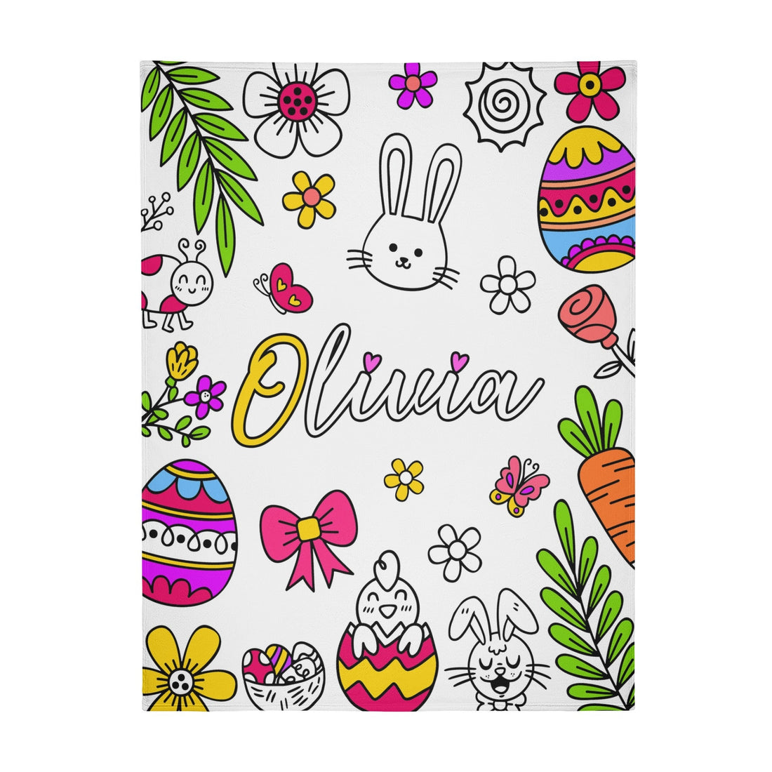 Personalized Cute Easter Coloring Blankets??- Gift for Kids