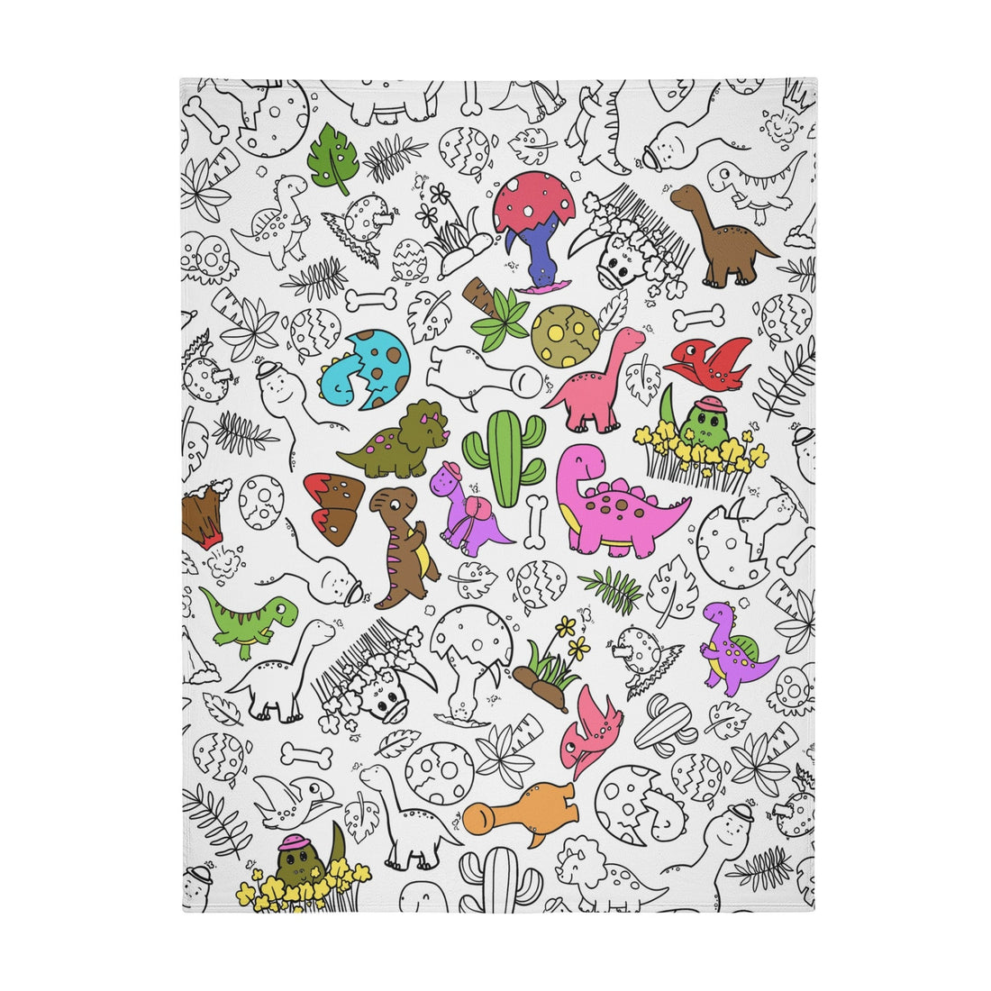 Cute Dinosaur Coloring Blanket??- Gift for Kids