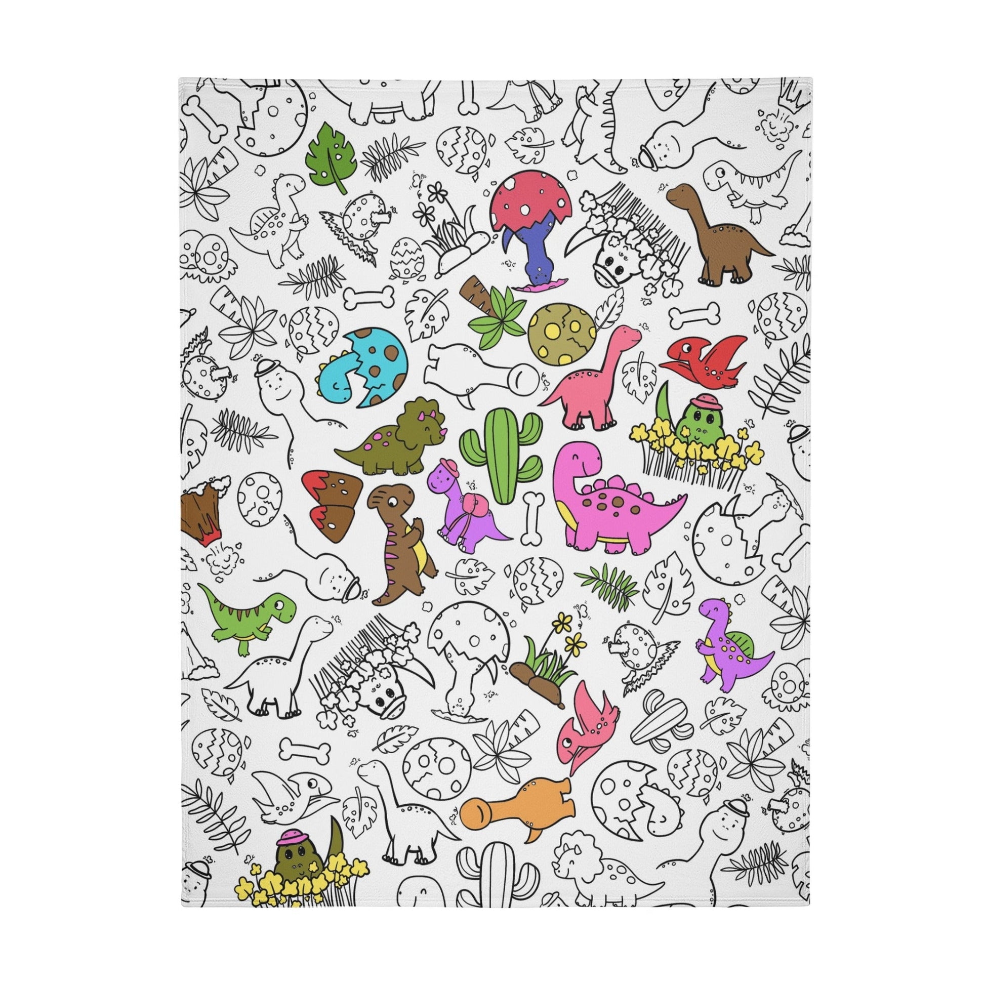 Cute Dinosaur Coloring Blanket??- Gift for Kids