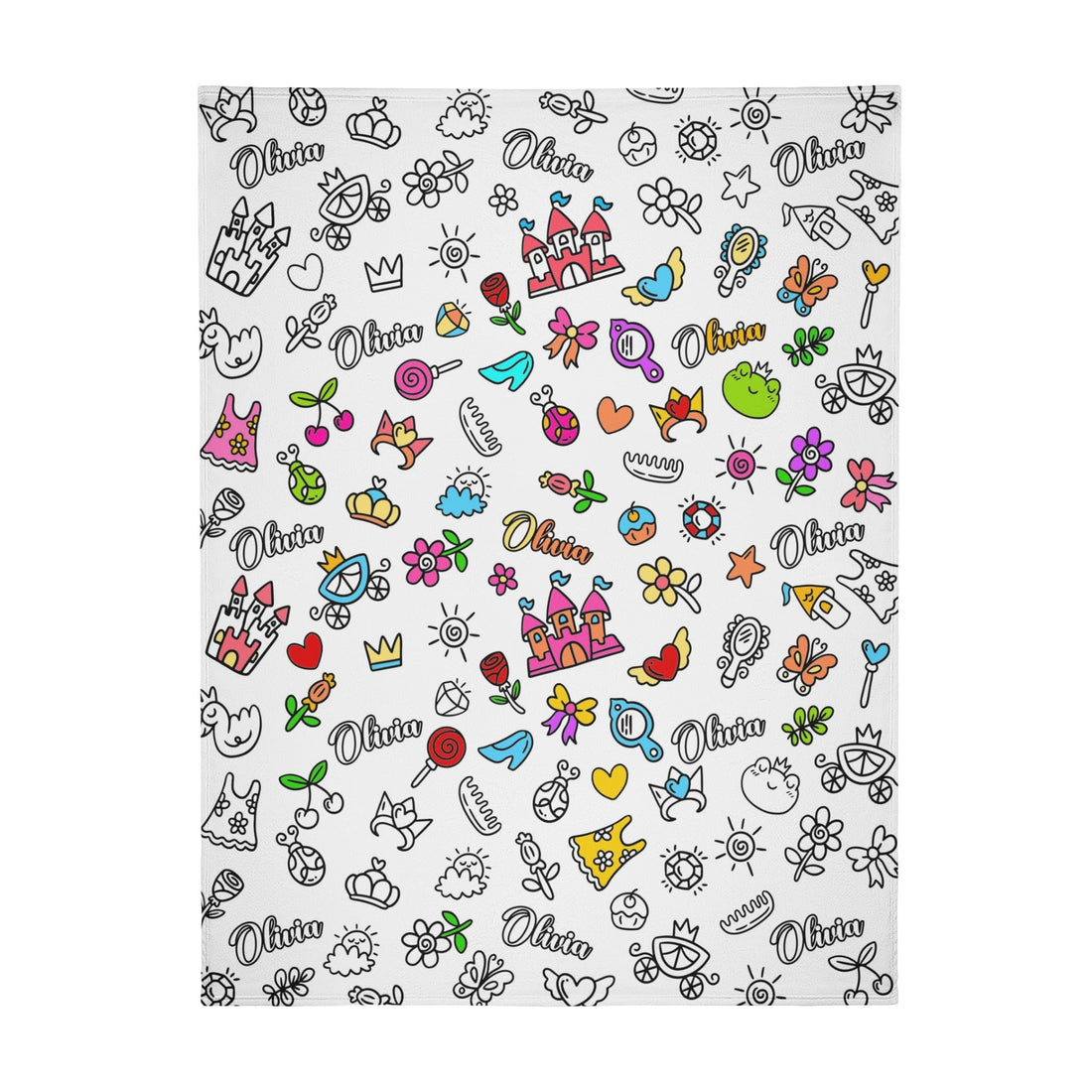 Personalized Princess Girl Doodle Blankets??- Gift for Kids