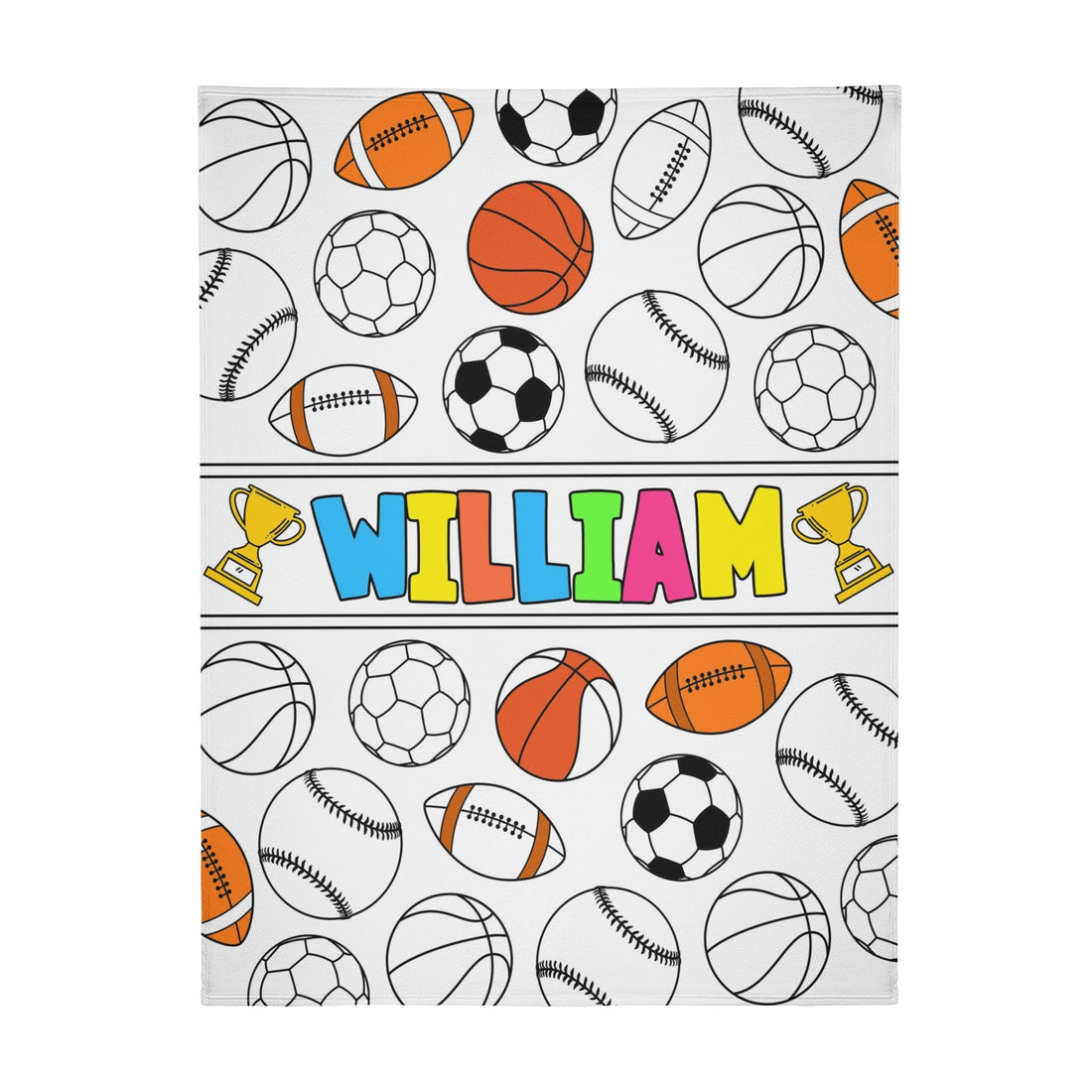 Personalized Sports Ball Doodle Blankets??- Gift for Kids