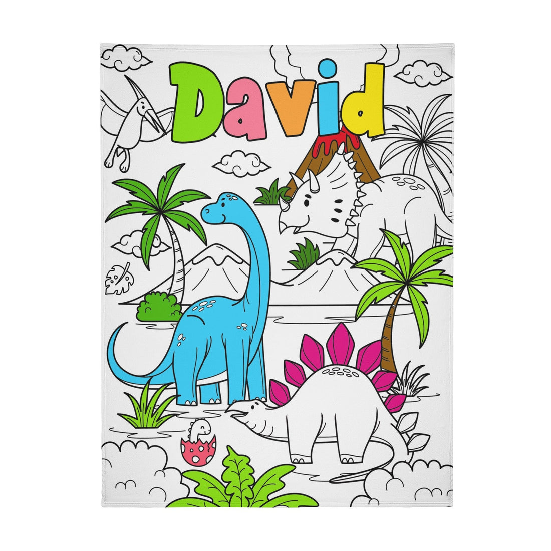 Personalized Cute Dinosaurs Doodle Blankets??- Gift for Kids