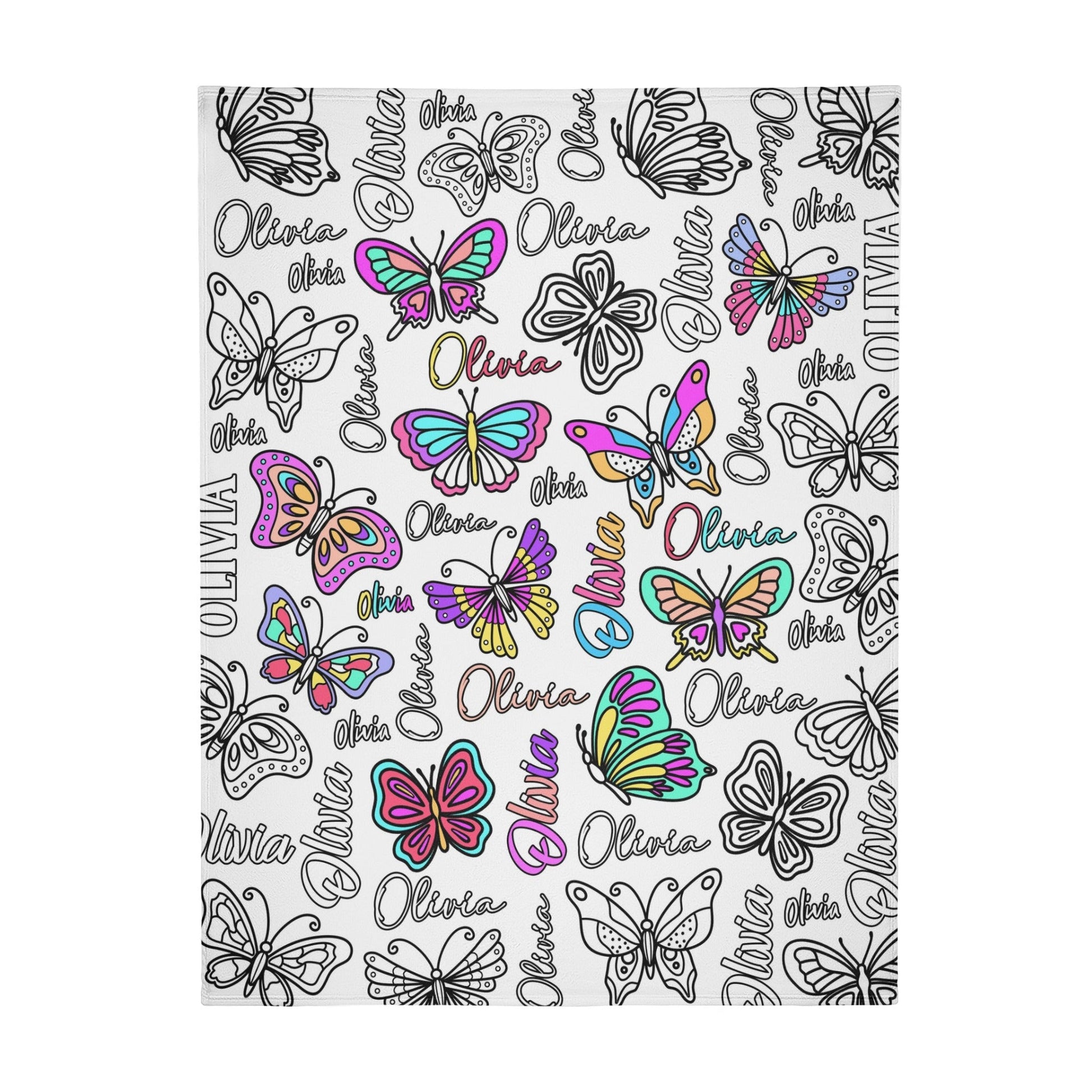 Personalized Butterfly Girls Doodle Blankets??- Gift for Kids