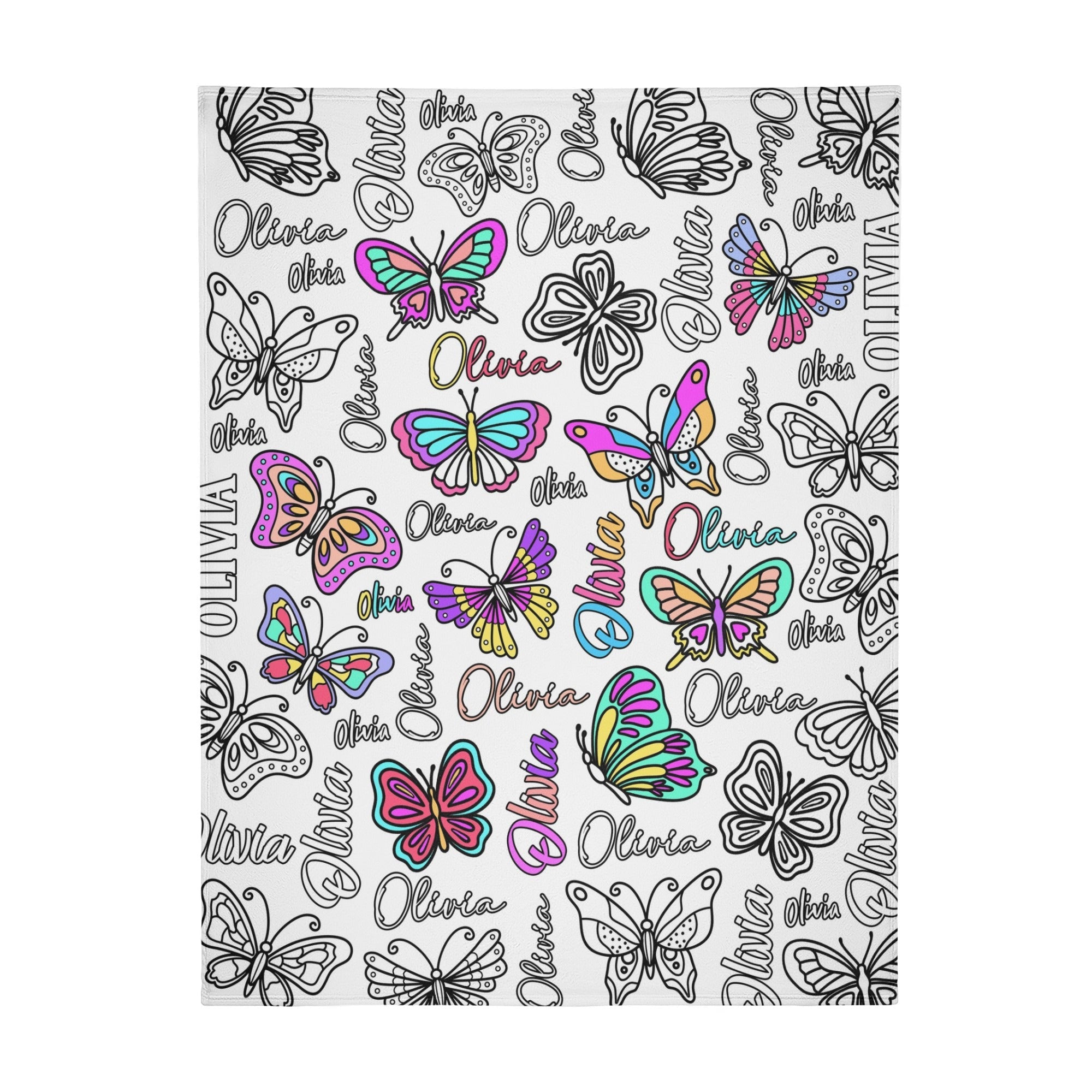 Personalized Butterfly Girls Doodle Blankets??- Gift for Kids
