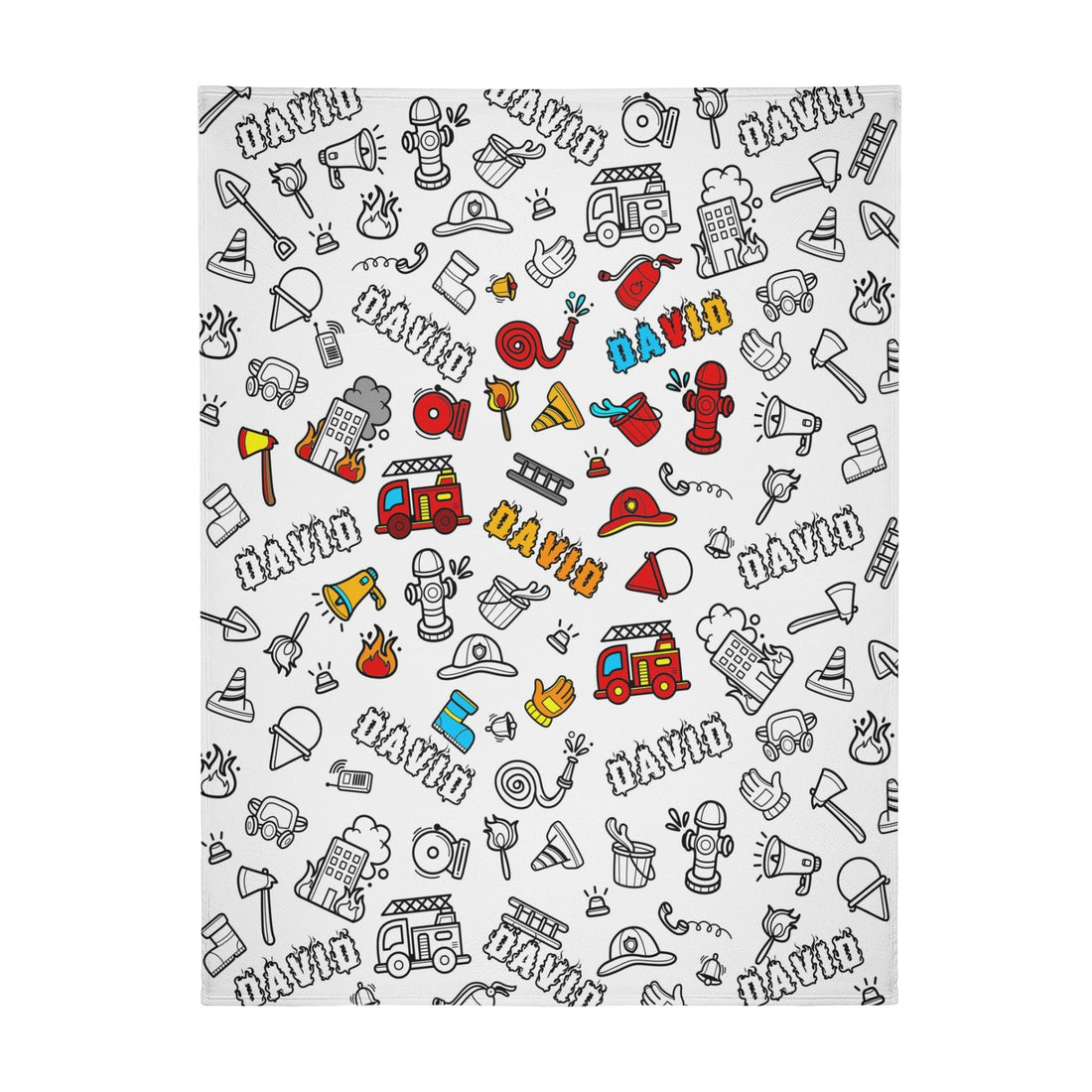 Personalized Firefighter Doodle Blanket??- Gift for Kids