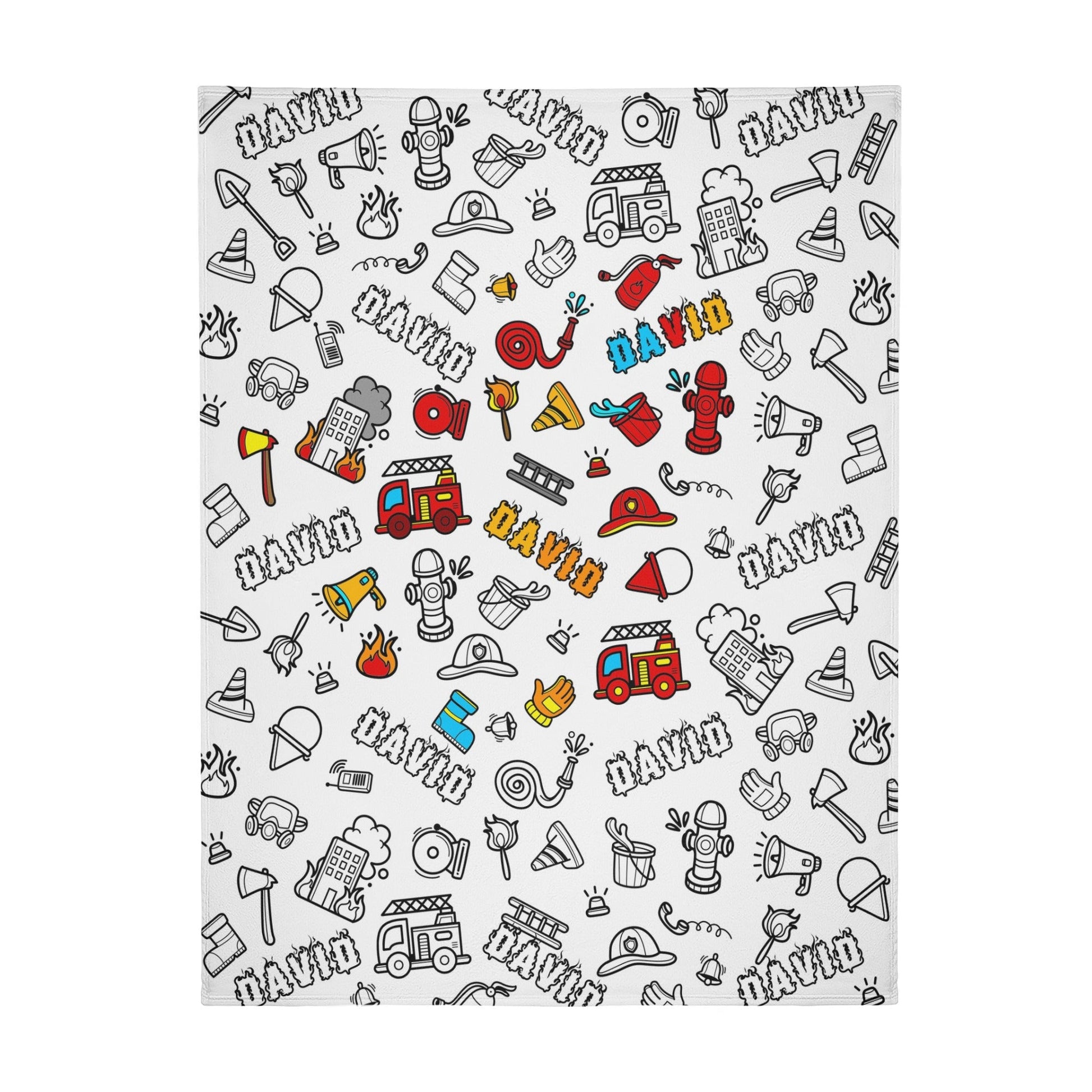 Personalized Firefighter Doodle Blanket??- Gift for Kids