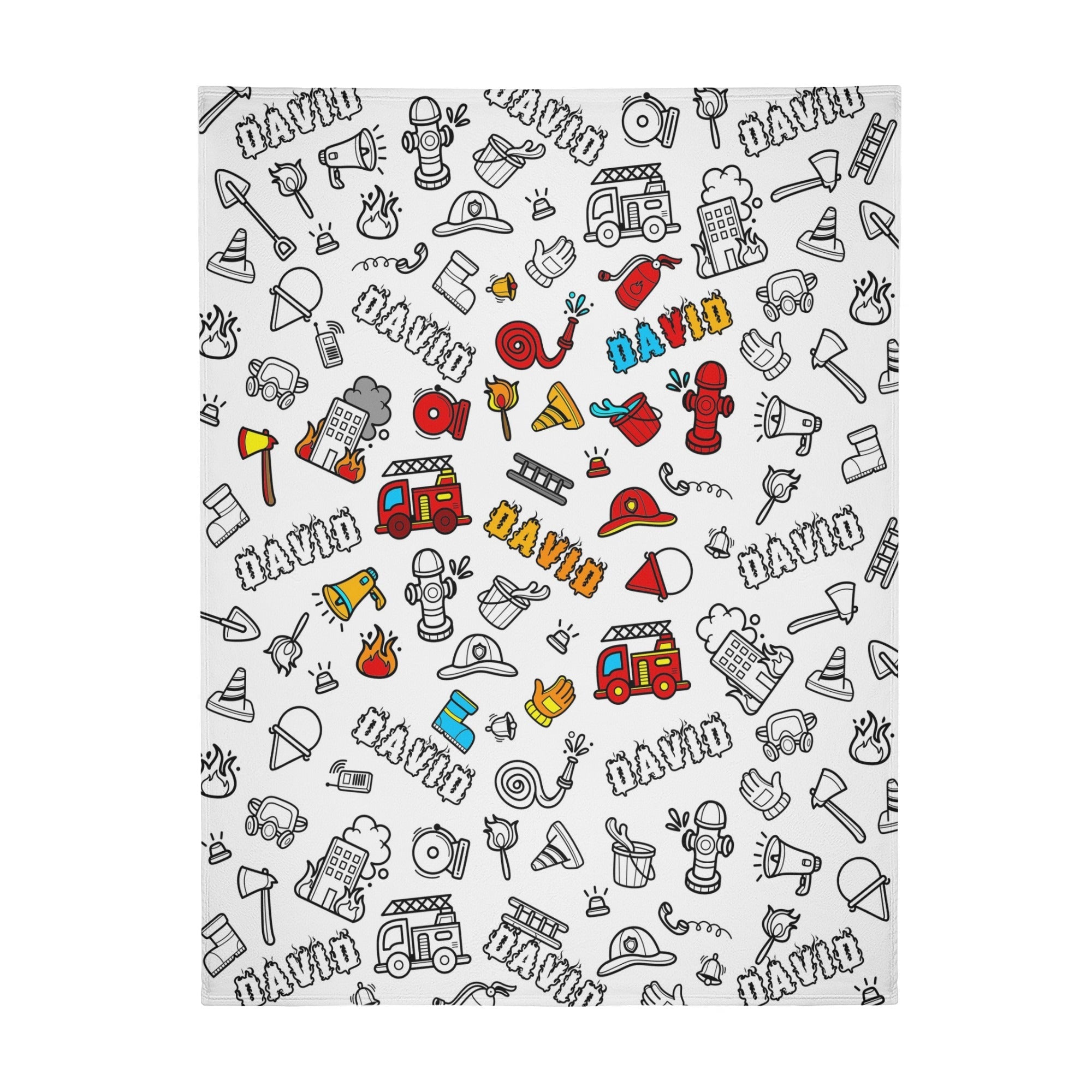 Personalized Firefighter Doodle Blanket??- Gift for Kids