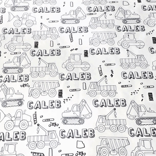 Personalized Cartoon Truck Coloring Blanket??- Gift For Kids