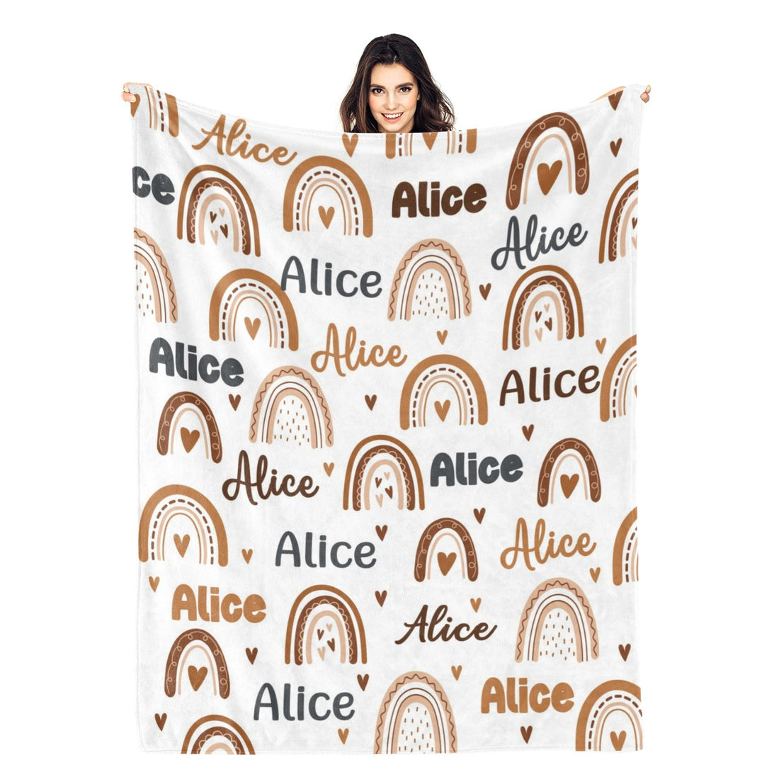 Personalized Love Rainbow Name Blanket - Gift for Kids