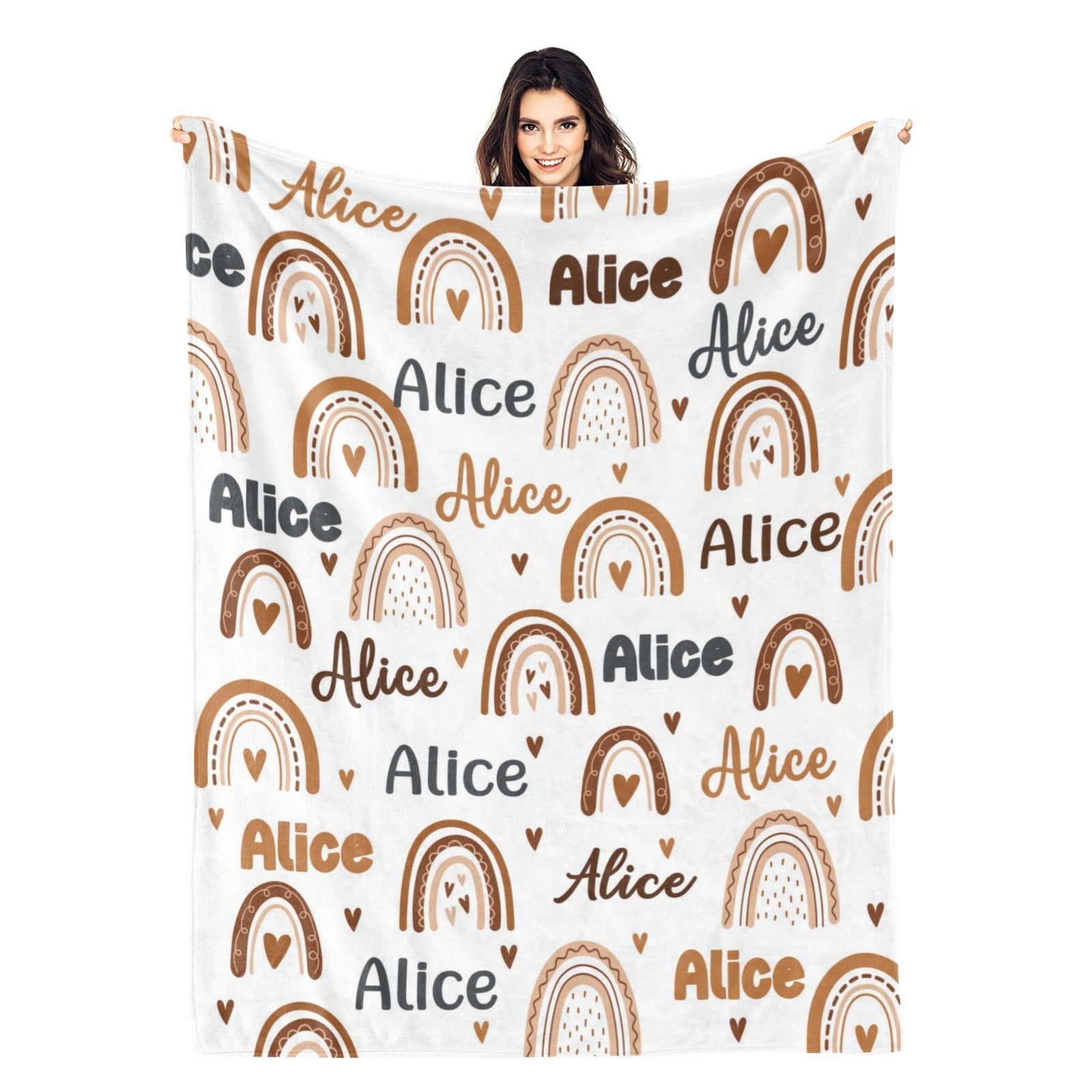 Personalized Love Rainbow Name Blanket - Gift for Kids
