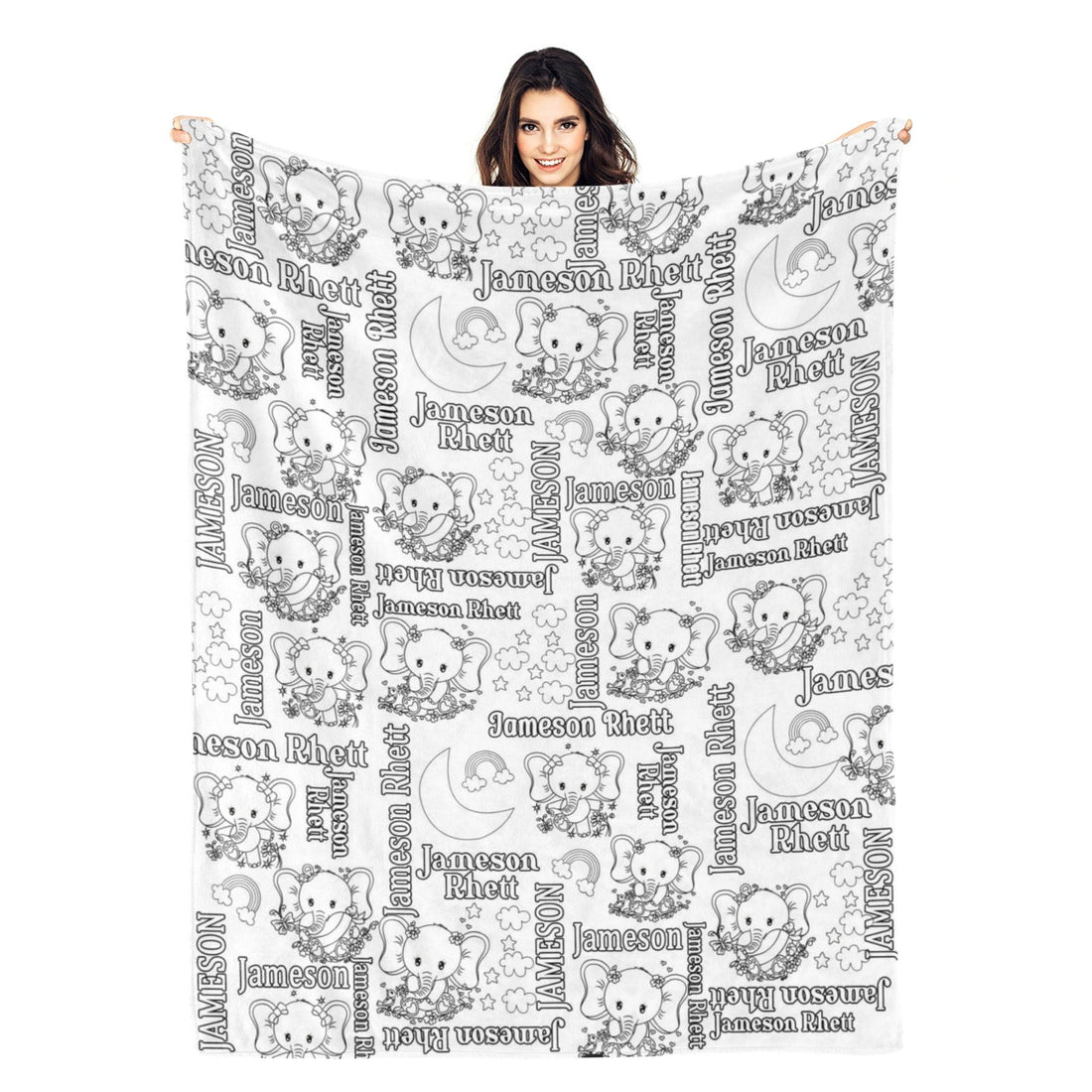 Personalized Elephant Coloring Blanket??- Gift for Kids