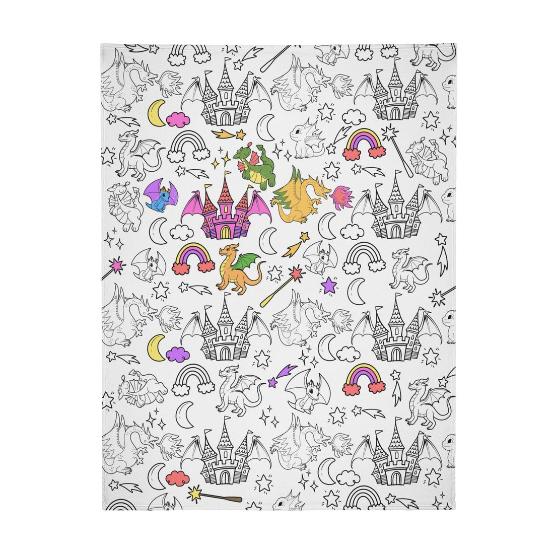 Dragon Girl Coloring Blanket??- Gift for Kids