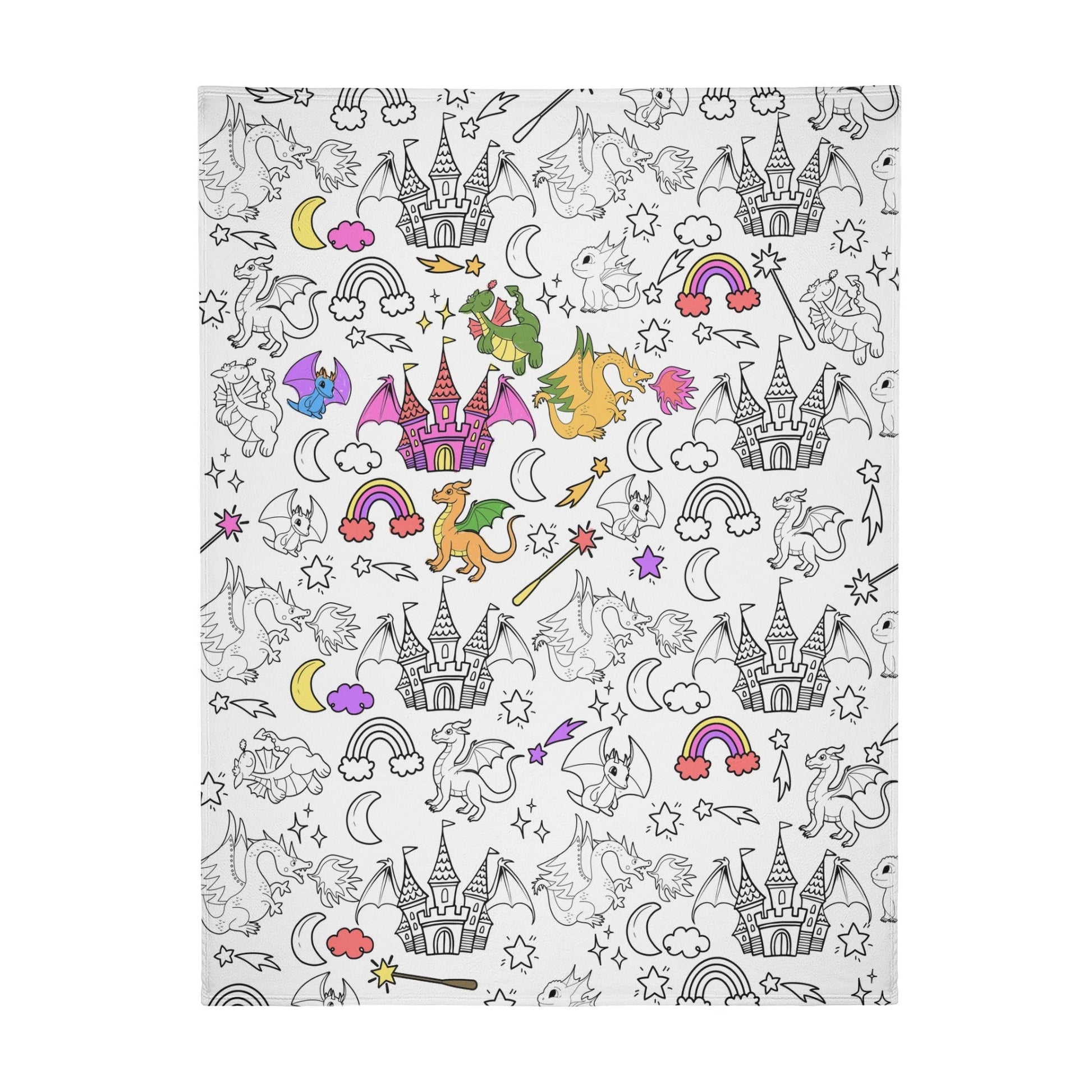 Dragon Girl Coloring Blanket??- Gift for Kids