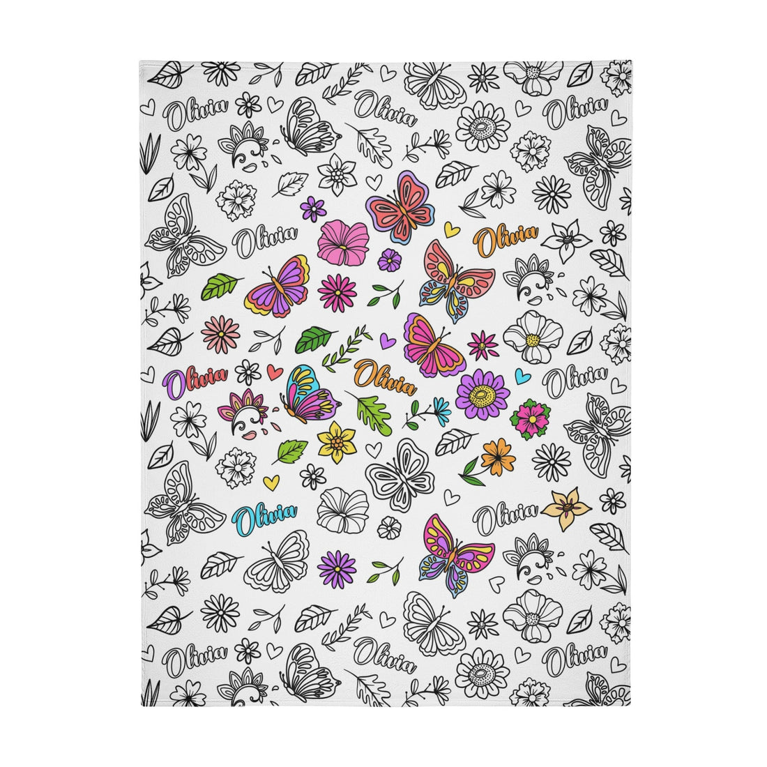Personalized Flowers Girl Doodle Blanket??- Gift for Kids