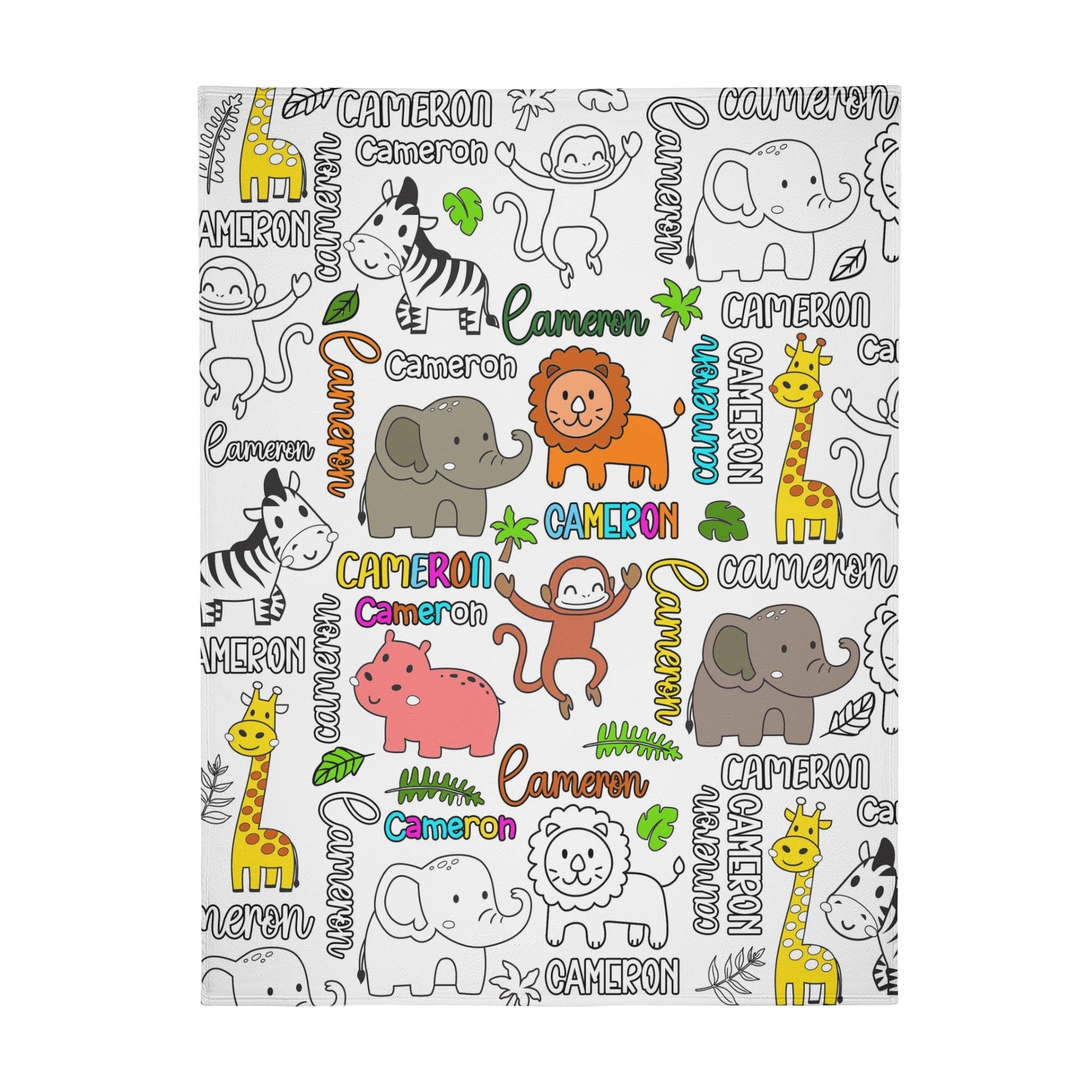 Personalized Cute Animal Doodle Blankets??- Gift for Kids