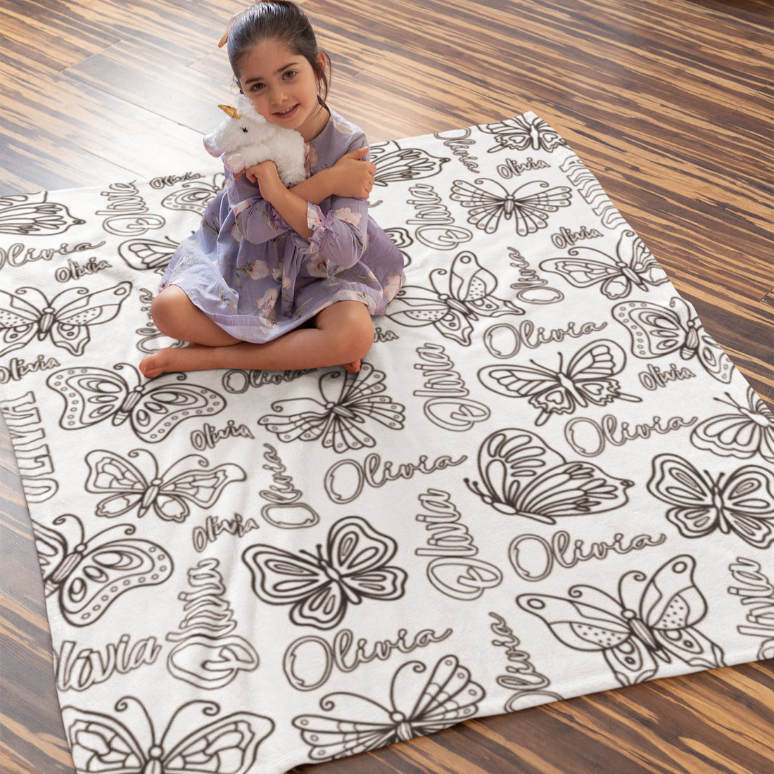 Personalized Butterfly Girls Doodle Blankets??- Gift for Kids