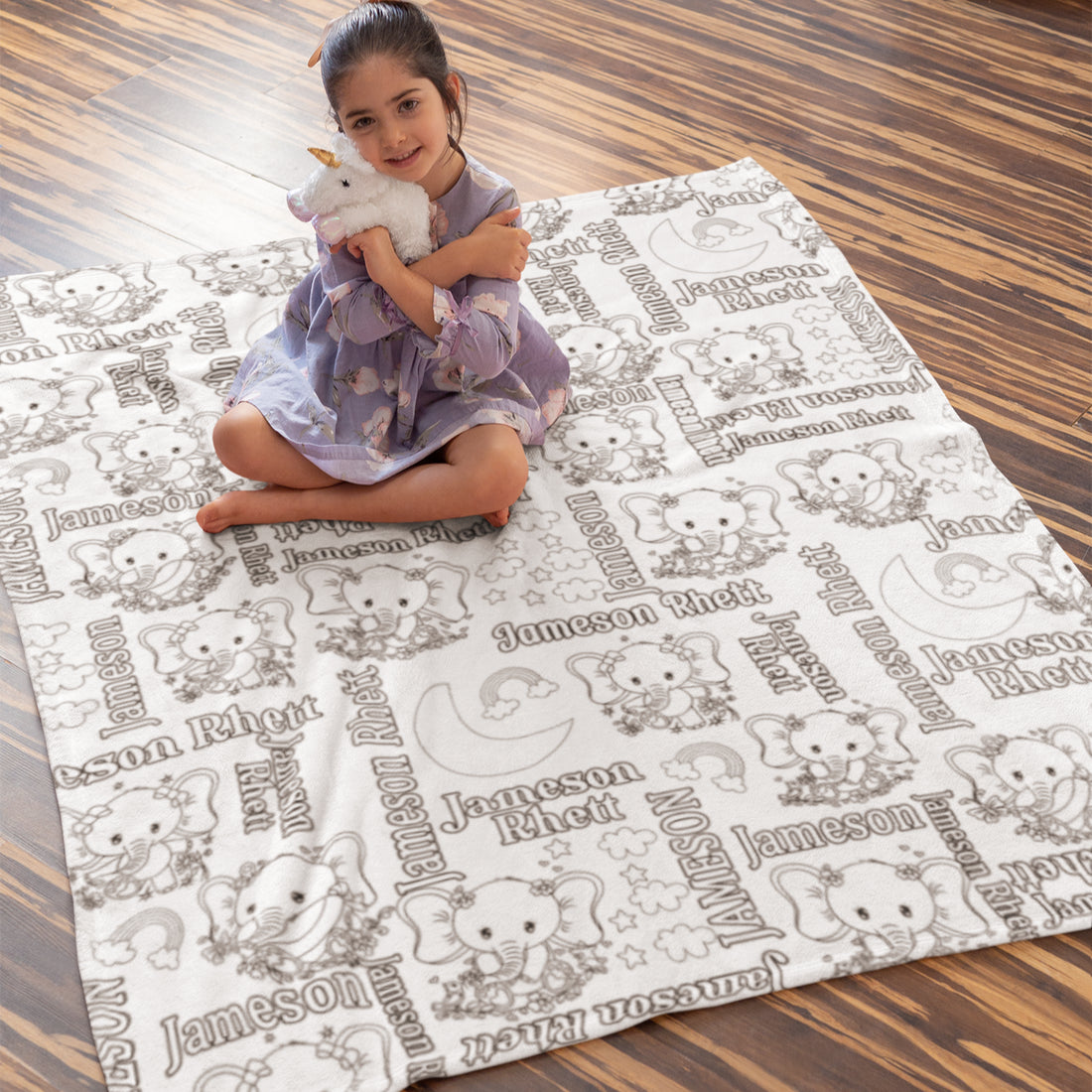 Personalized Elephant Coloring Blanket??- Gift for Kids