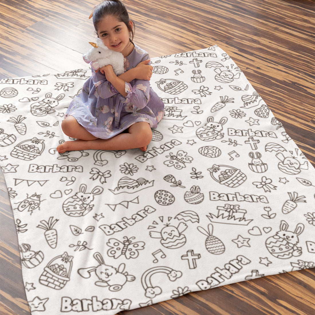 Personalized Cute Easter Doodle Blankets??- Gift for Kids