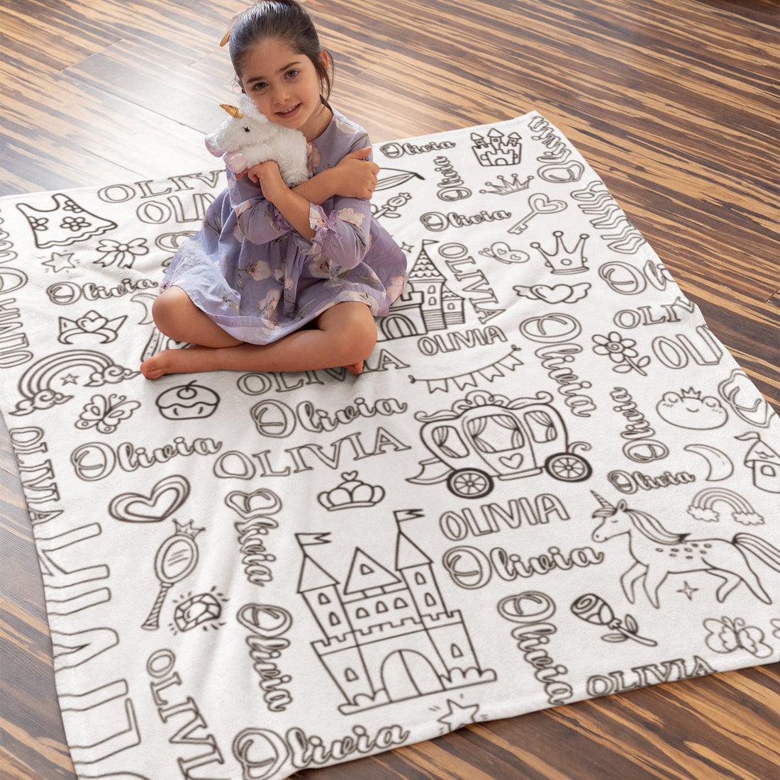 Personalized Fairy Princess Doodle Blankets??- Gift for Kids