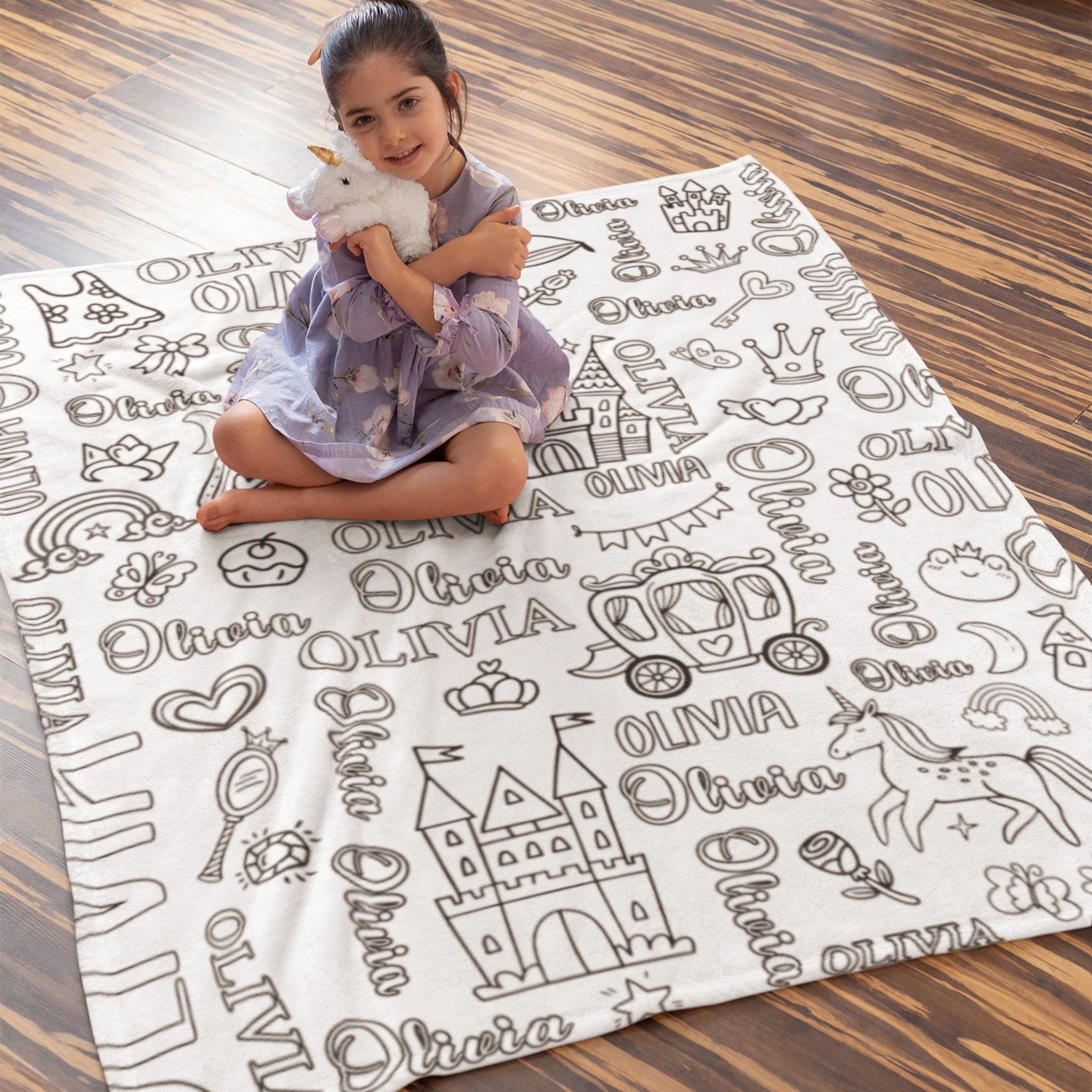 Personalized Fairy Princess Doodle Blankets??- Gift for Kids