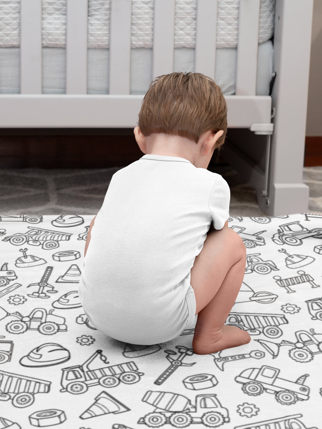 Cartoon Construction Doodle Blanket??- Gift for Kids