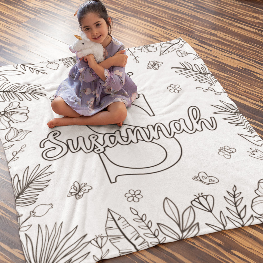 Personalized Crown Girl Doodle Blankets??- Gift for Kids