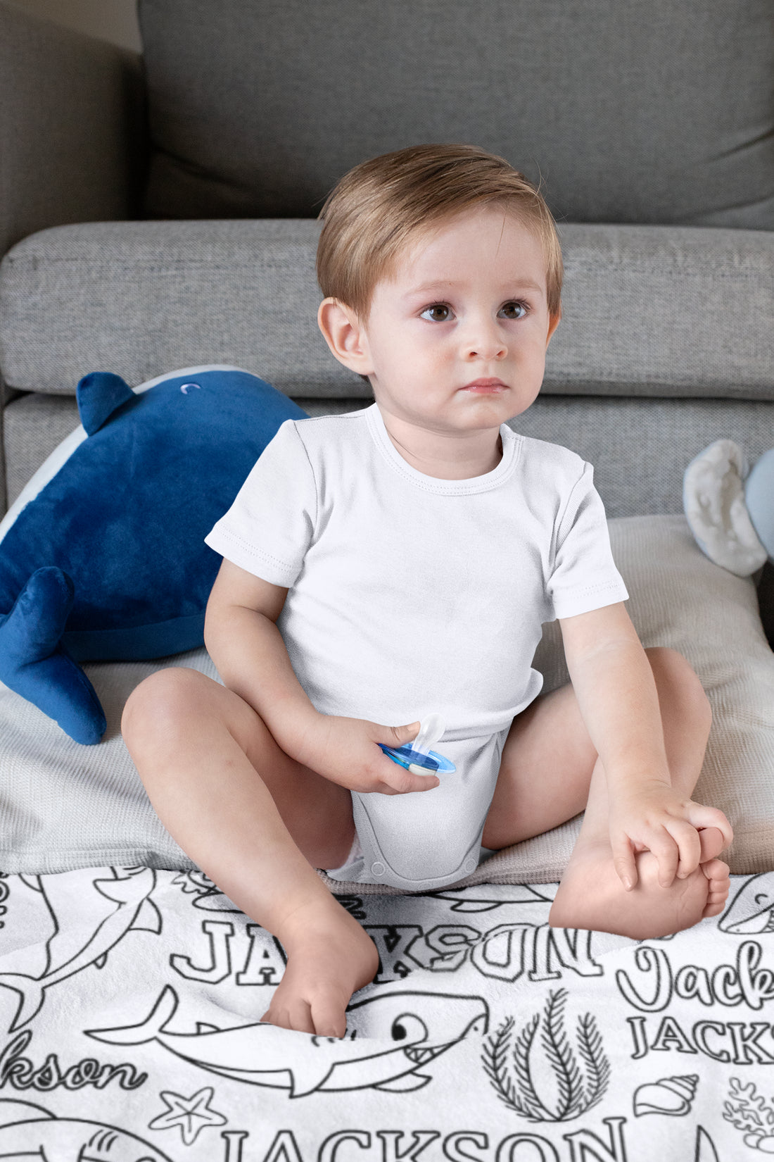 Personalized Custom Shark Coloring Blanket??- Gift For Kids