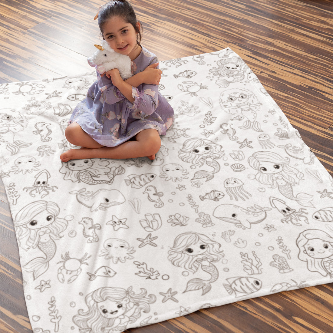 Mermaid Doodle Blanket??- Gift for Kids