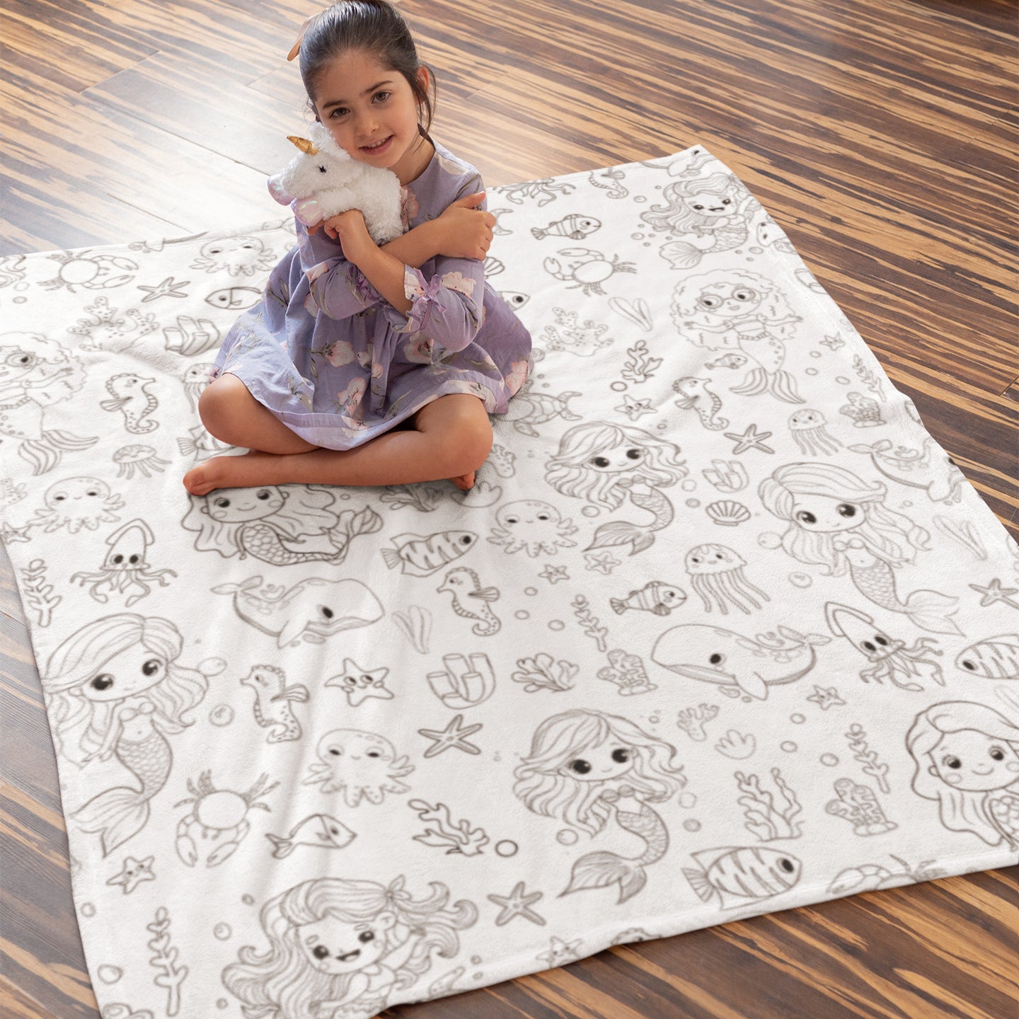 Mermaid Doodle Blanket??- Gift for Kids