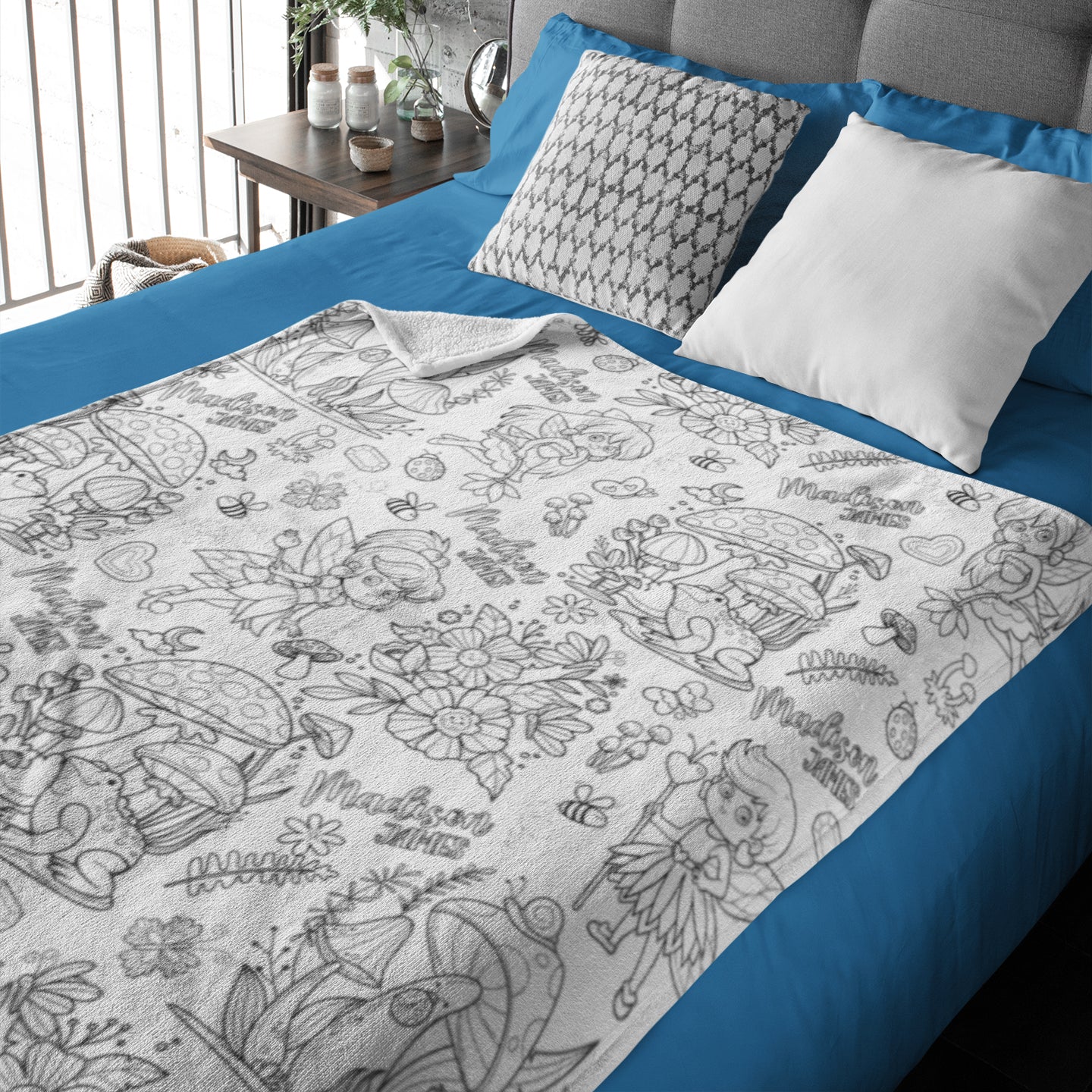 Personalized Magic Mushroom Doodle Blanket??- Gift for Kids
