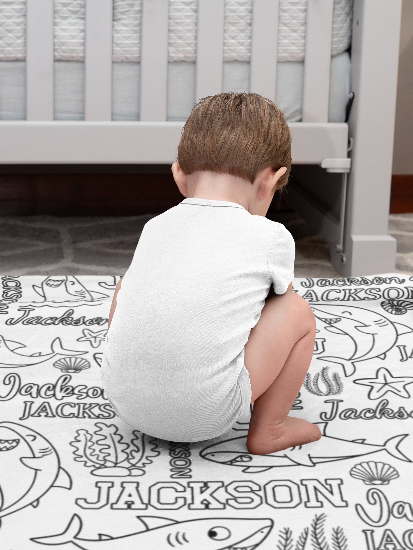 Personalized Custom Shark Coloring Blanket??- Gift For Kids