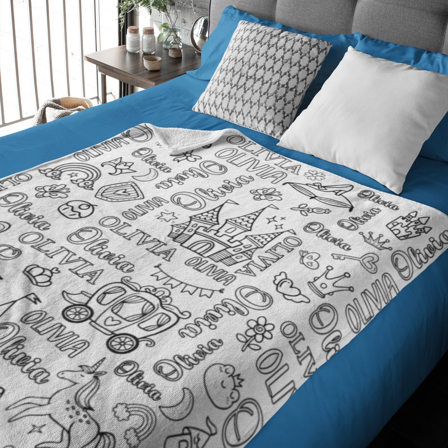 Personalized Fairy Princess Doodle Blankets??- Gift for Kids