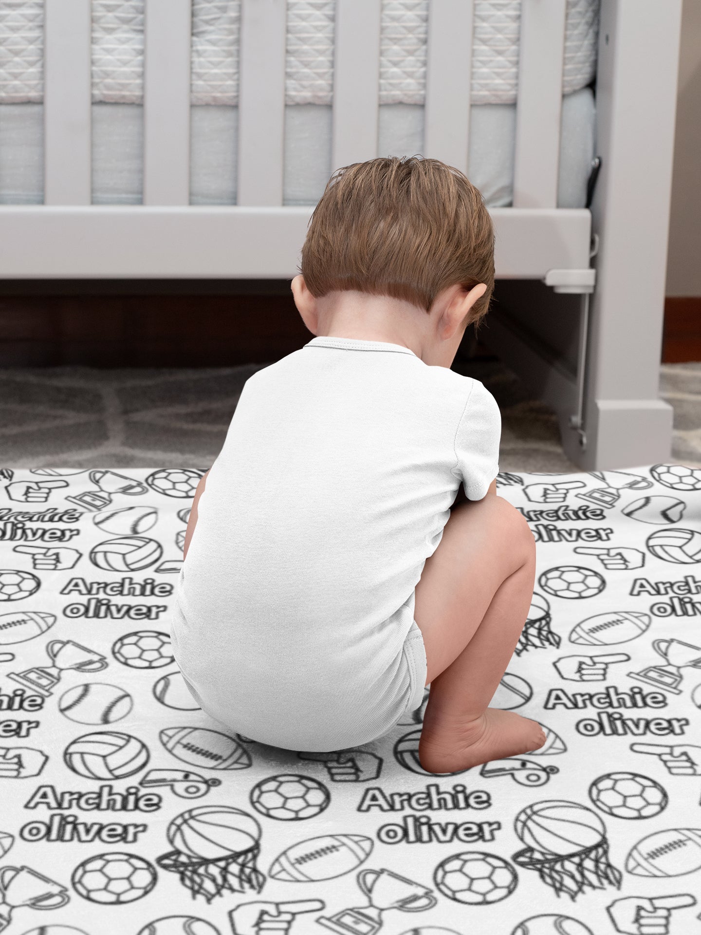 Personalized Cartoon Sports Coloring Blanket??- Gift For Kids