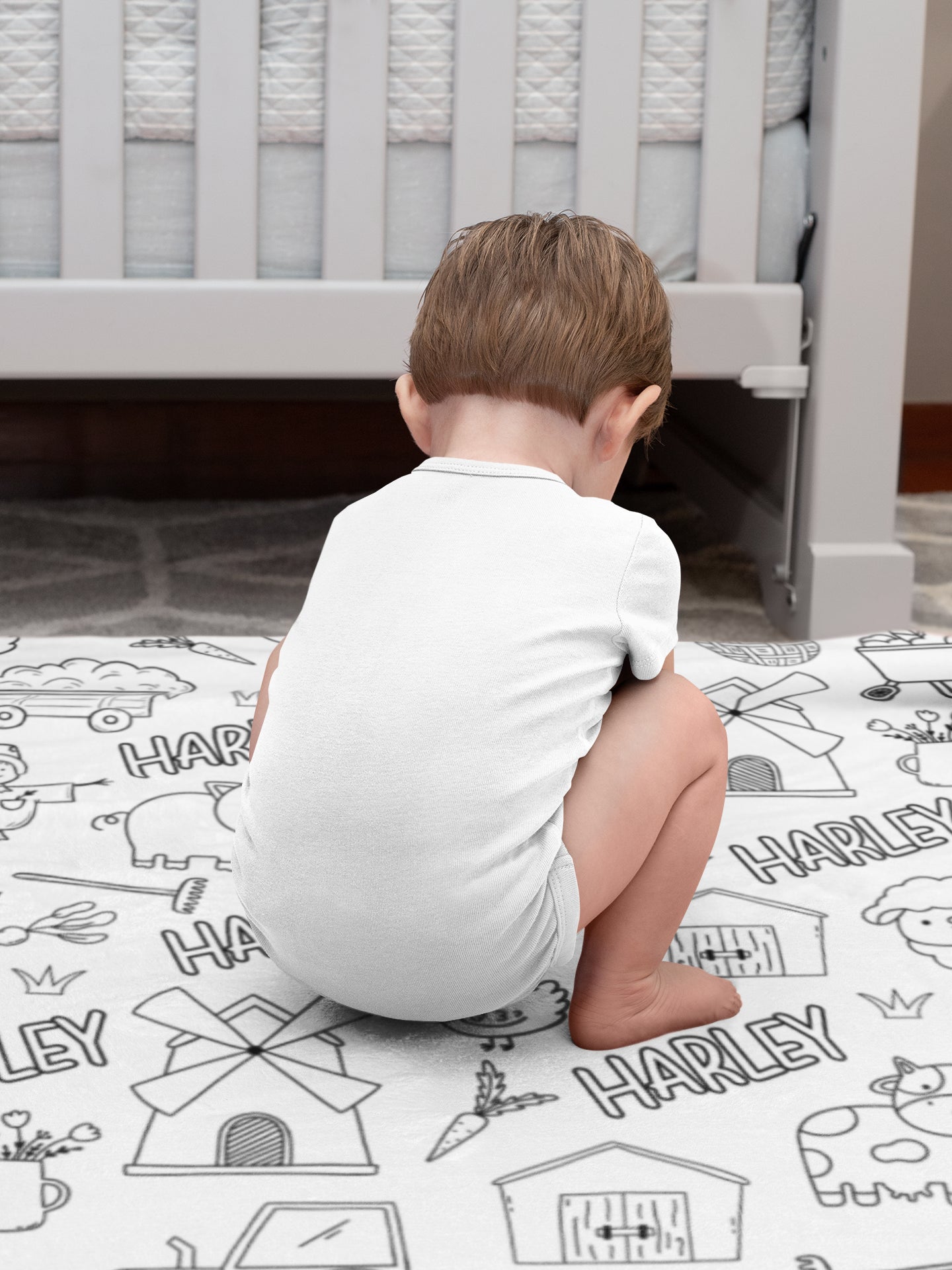 Personalized Cute Farm Doodle Blankets??- Gift for Kids